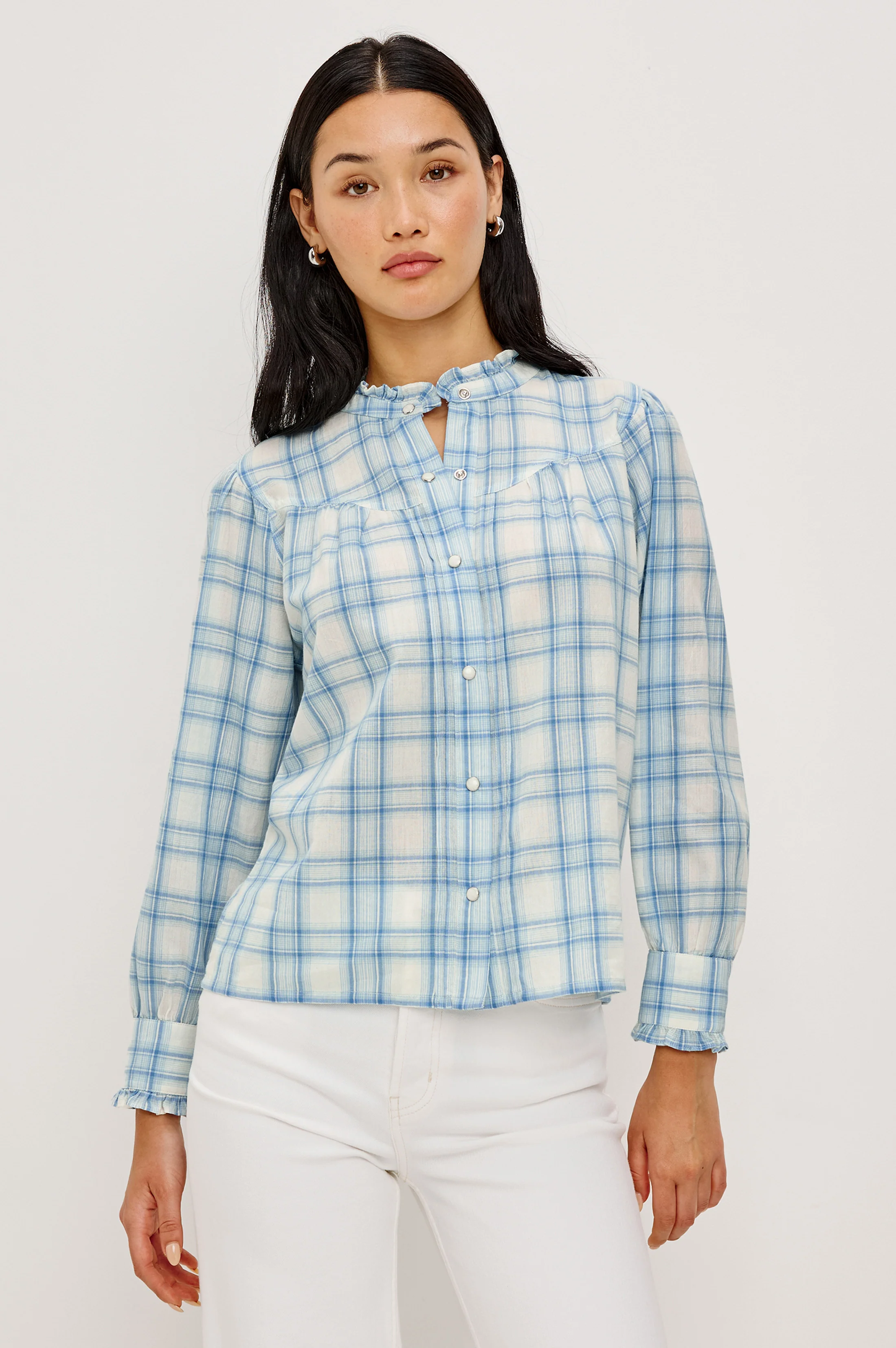 ALANNA SHIRT - BLUEBELL IVORY