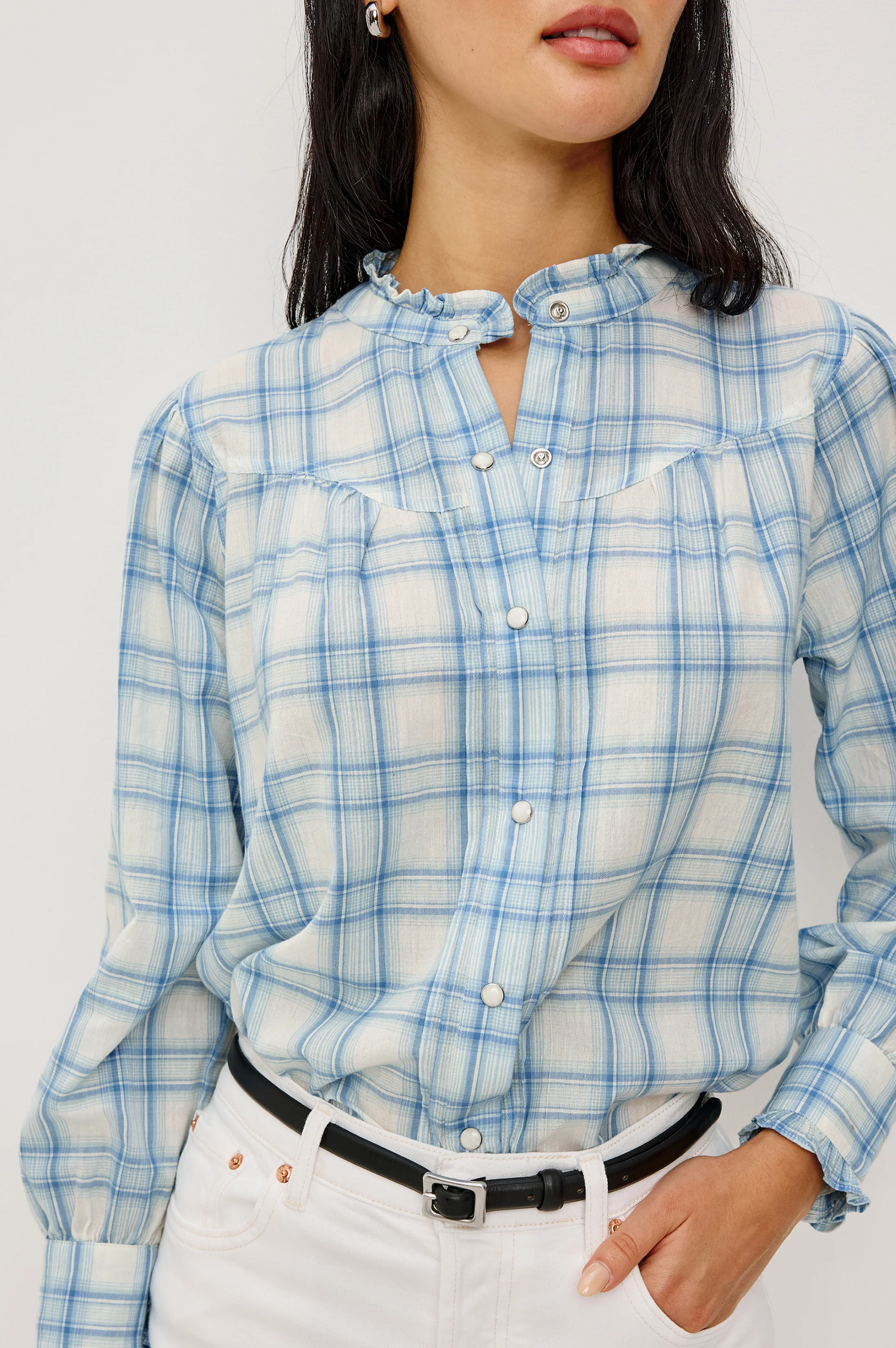 ALANNA SHIRT - BLUEBELL IVORY - Image 2