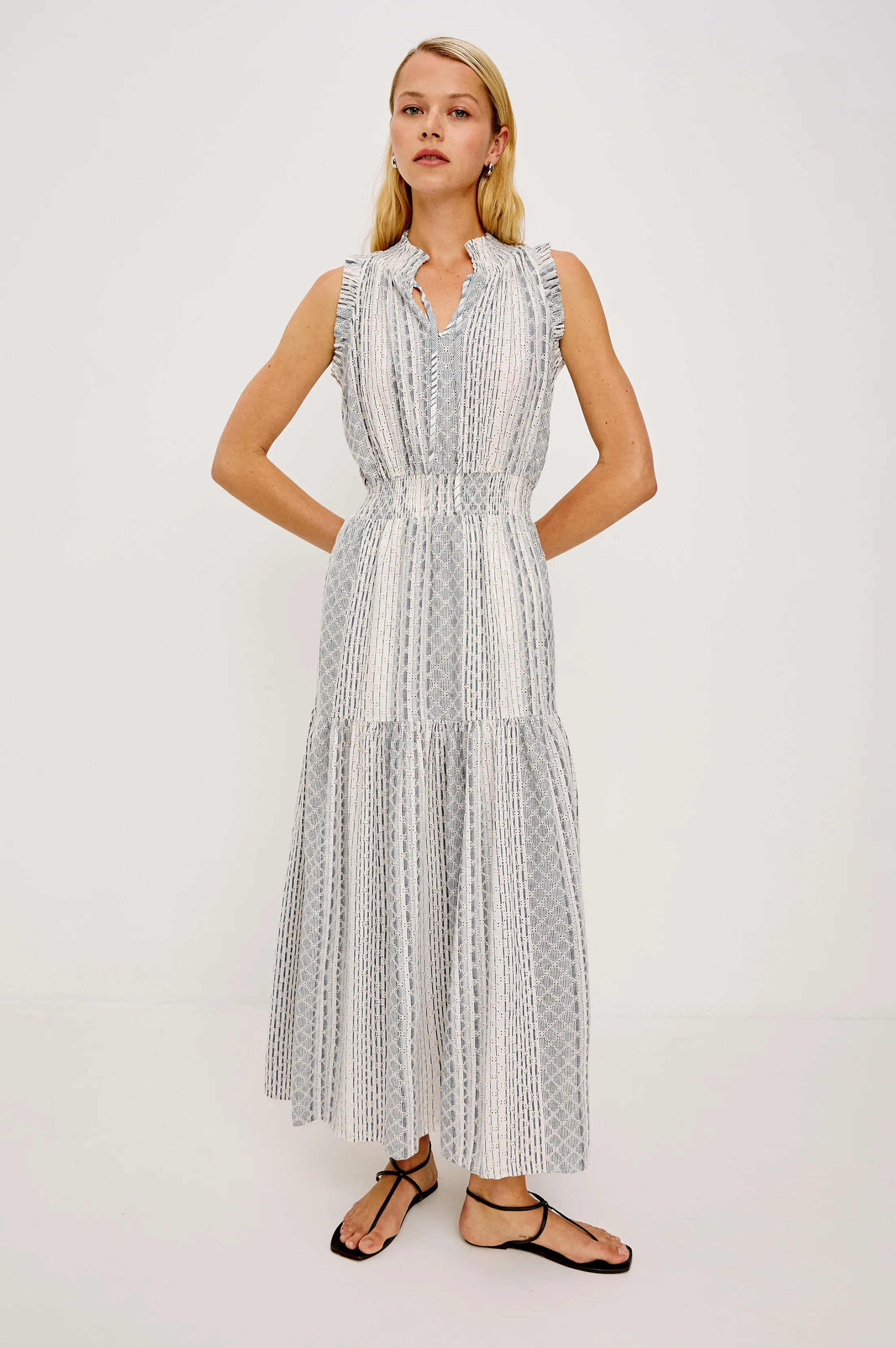 ALESSI DRESS - STRIPED EYELET