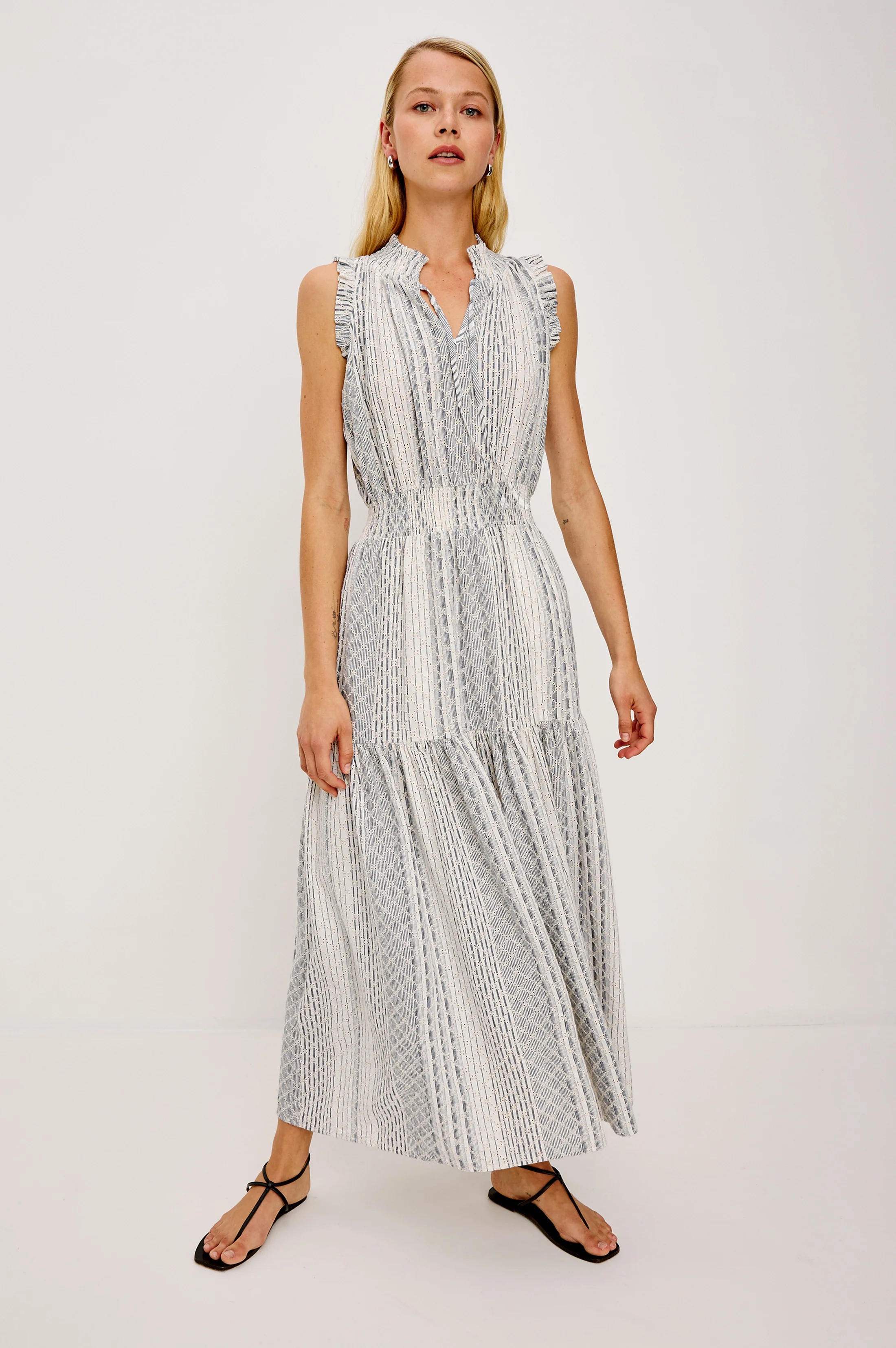 ALESSI DRESS - STRIPED EYELET - Image 3