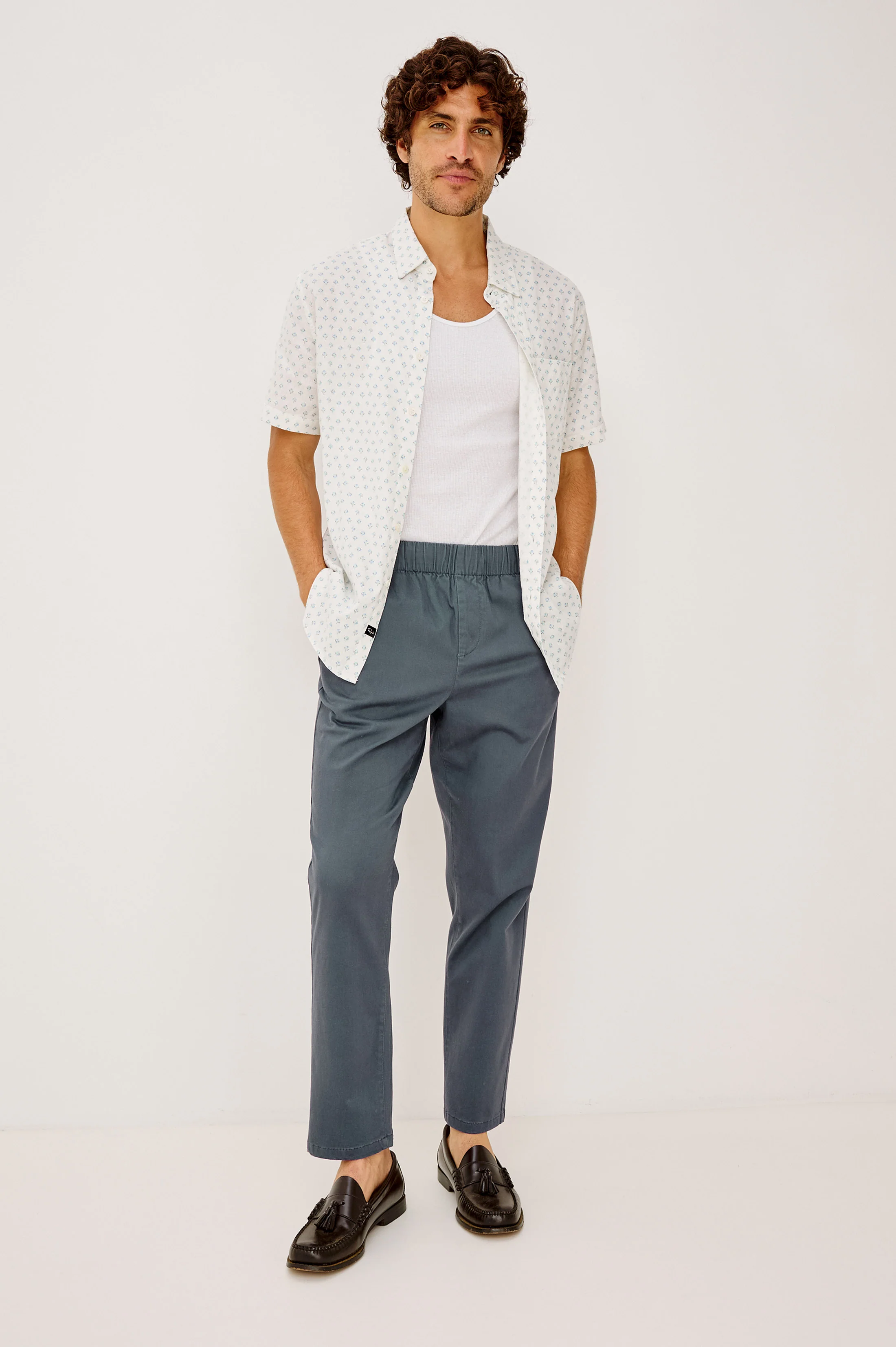 CARSON SHIRT - WHITE BLUE BLOCK - Image 3
