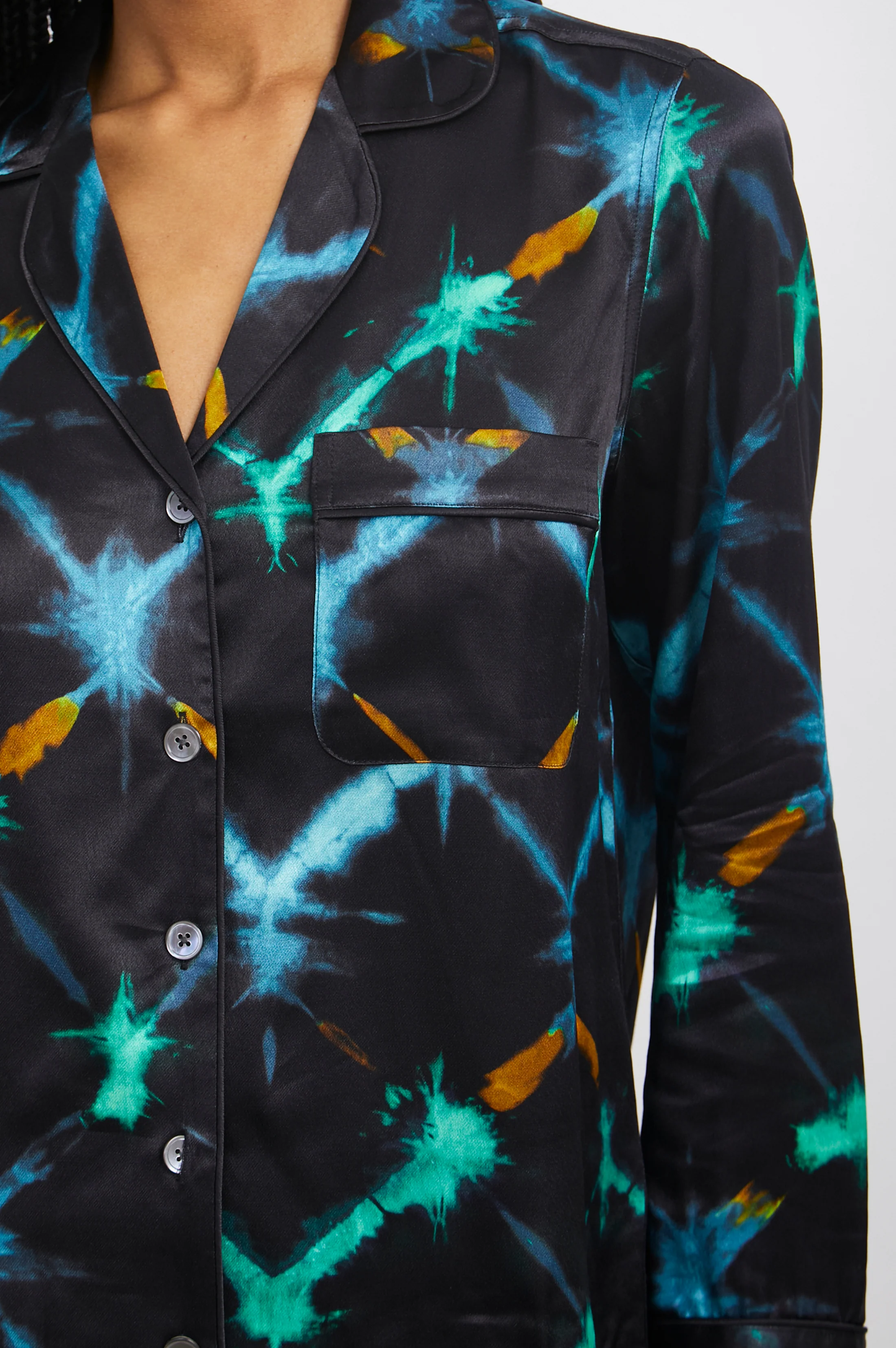 CLARISE PAJAMA SET - BLACK NEON IKAT - Image 2