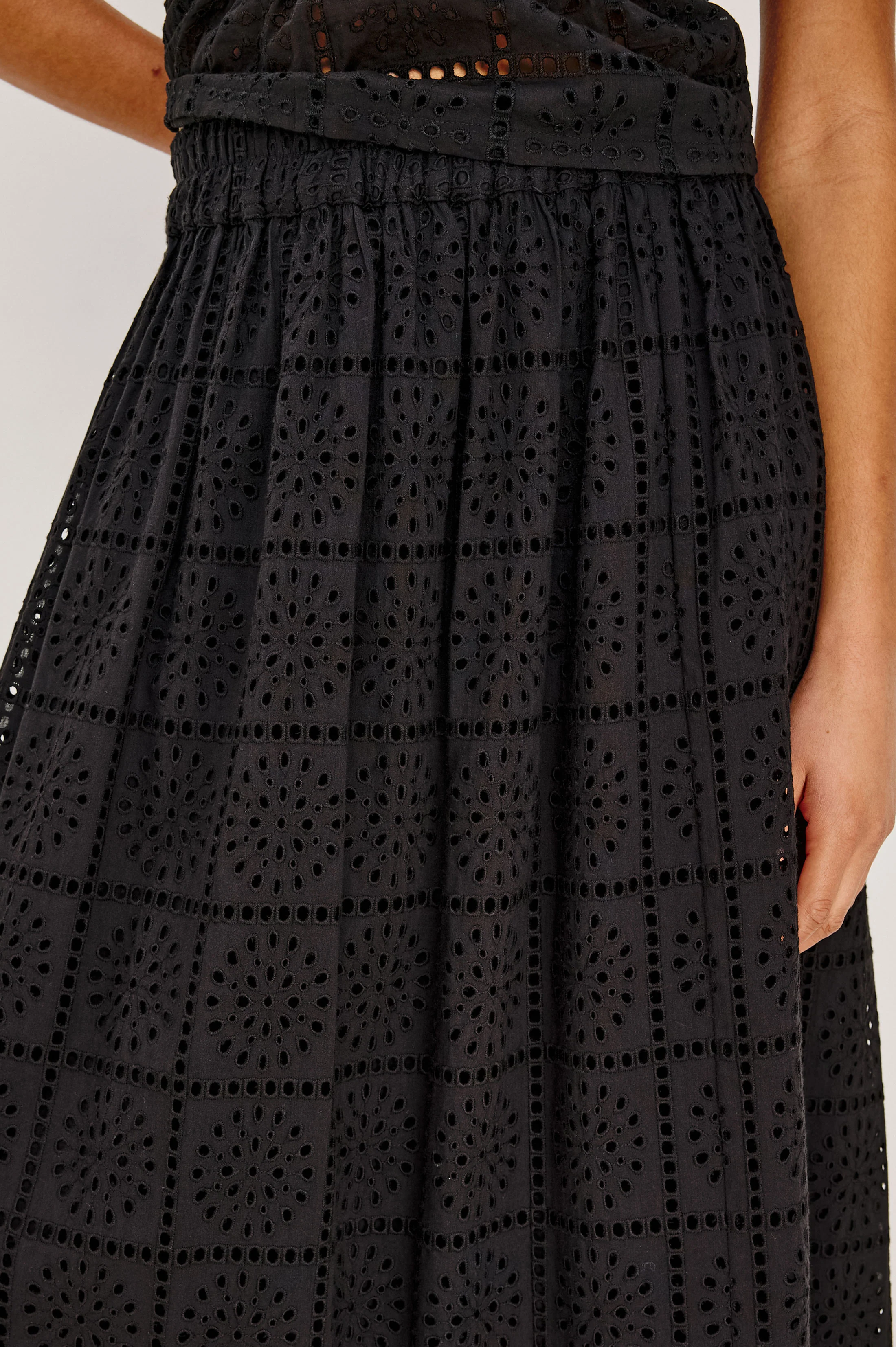 DAX SKIRT - BLACK GRID EMBROIDERY - Image 2