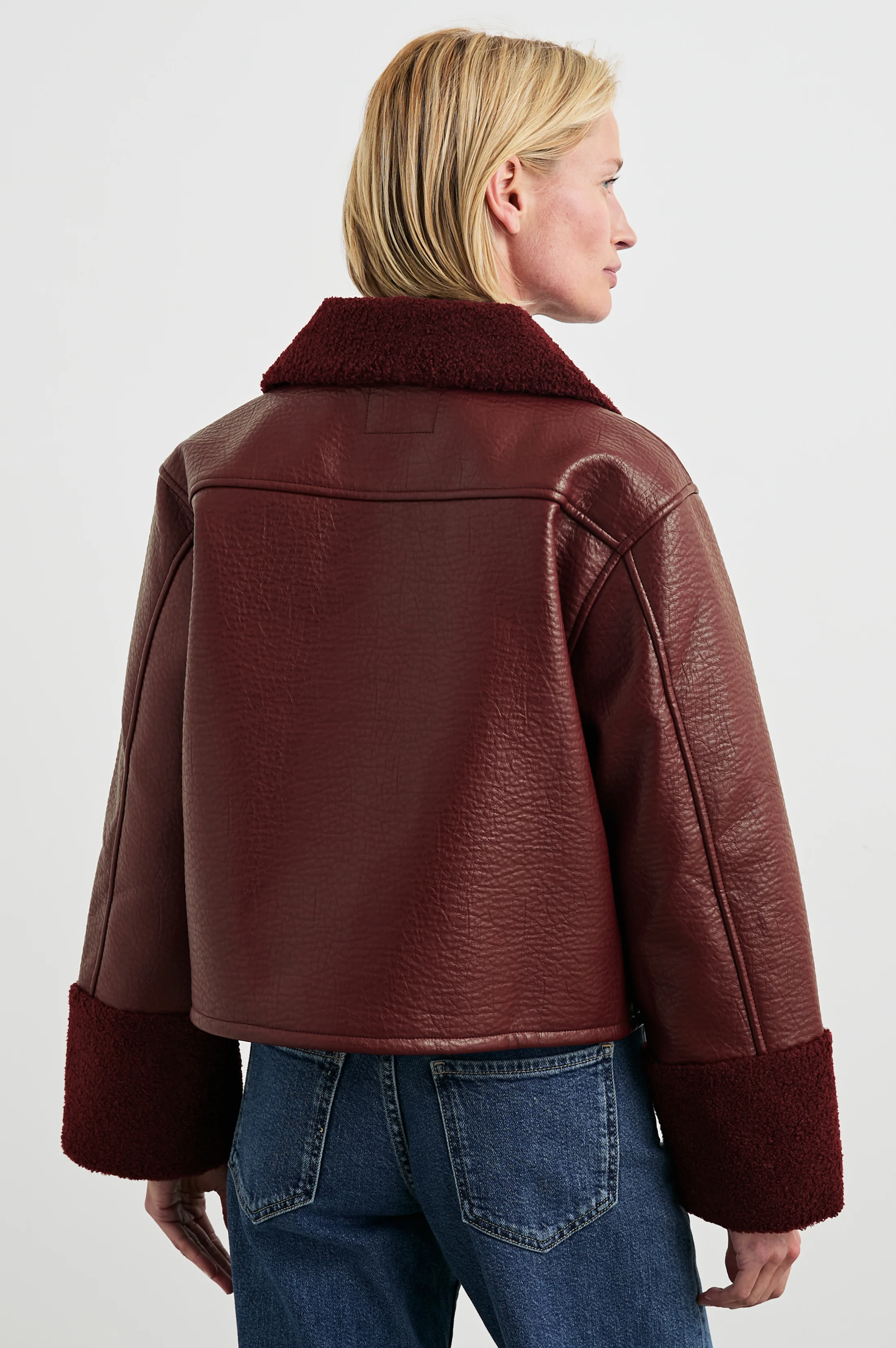 DRIA JACKET - MAROON SHEARLING - Image 4