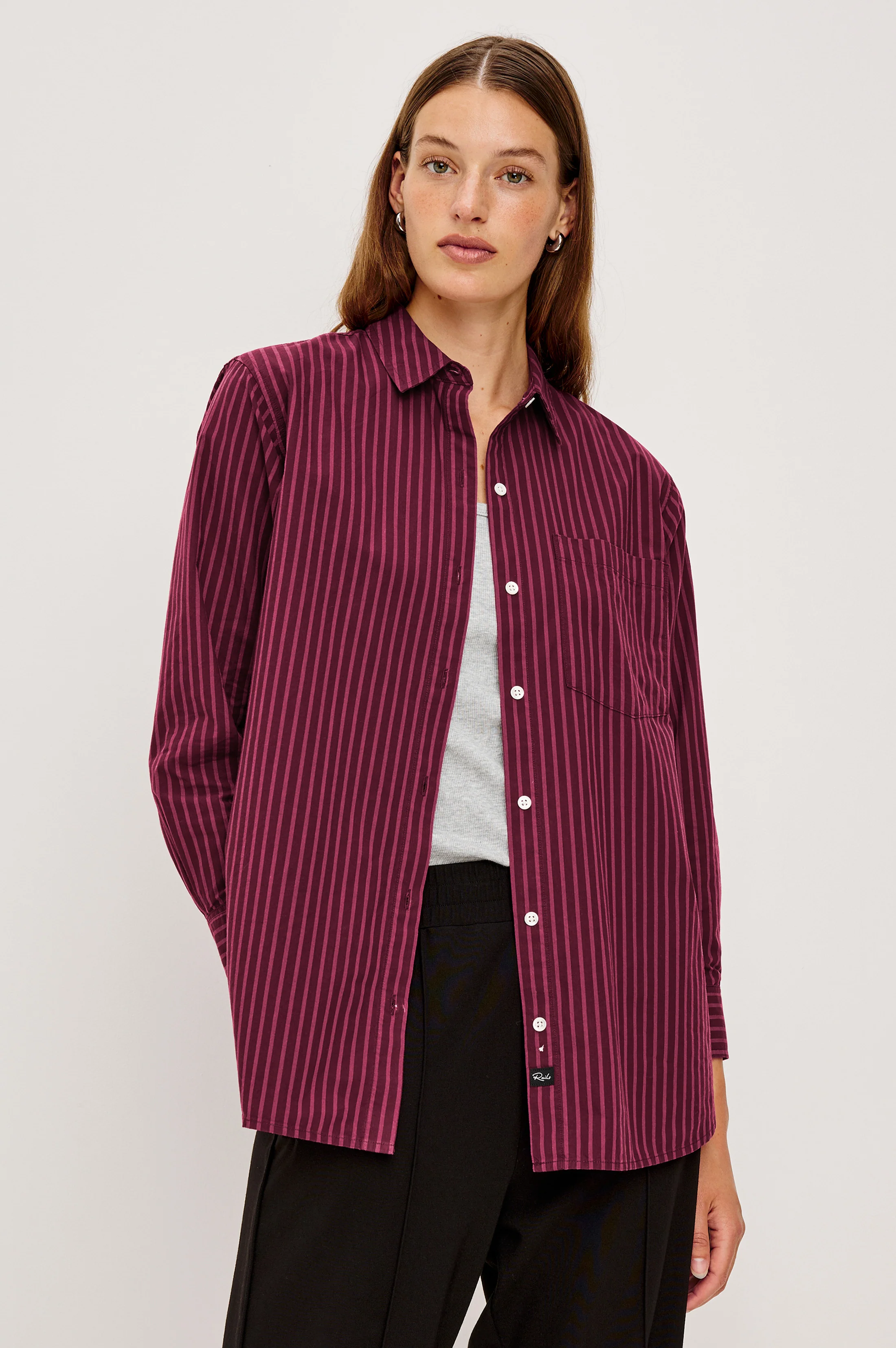 ELSA SHIRT - MULBERRY STRIPE