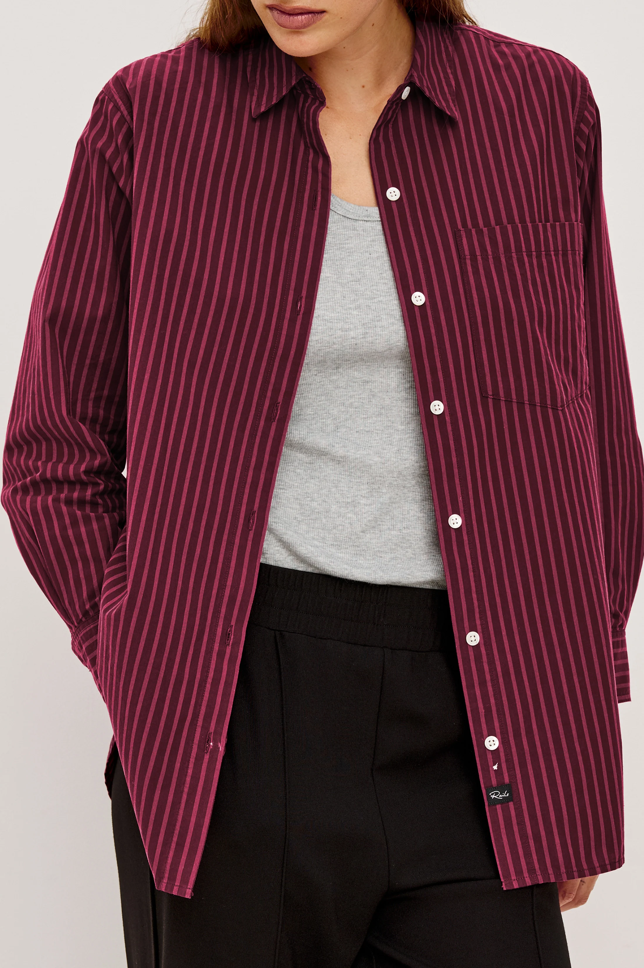 ELSA SHIRT - MULBERRY STRIPE - Image 2