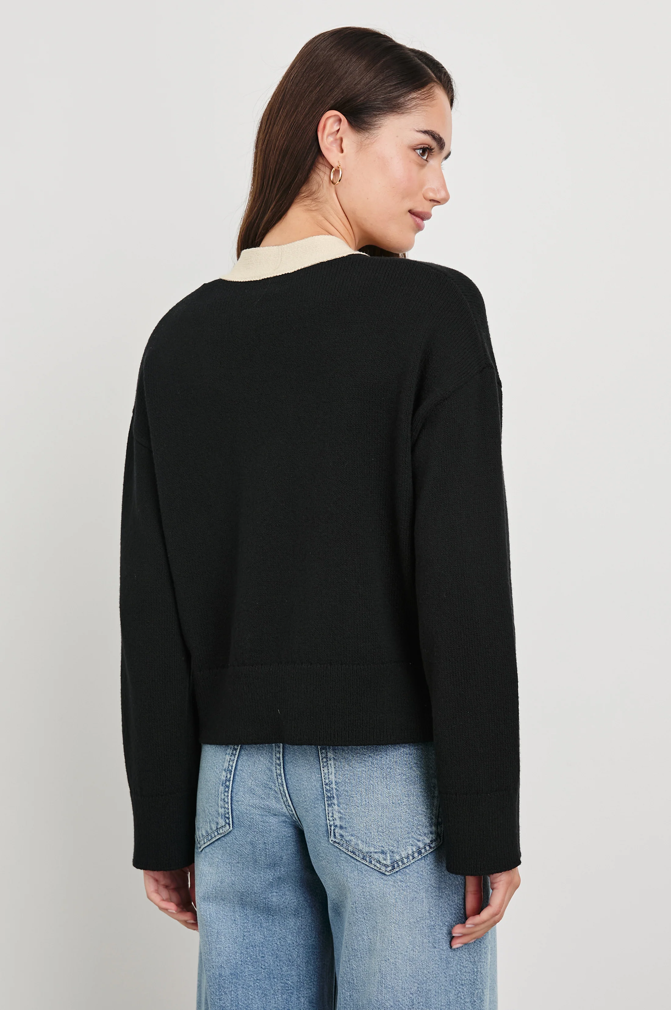 GENEVA CARDIGAN - BLACK IVORY - Image 5