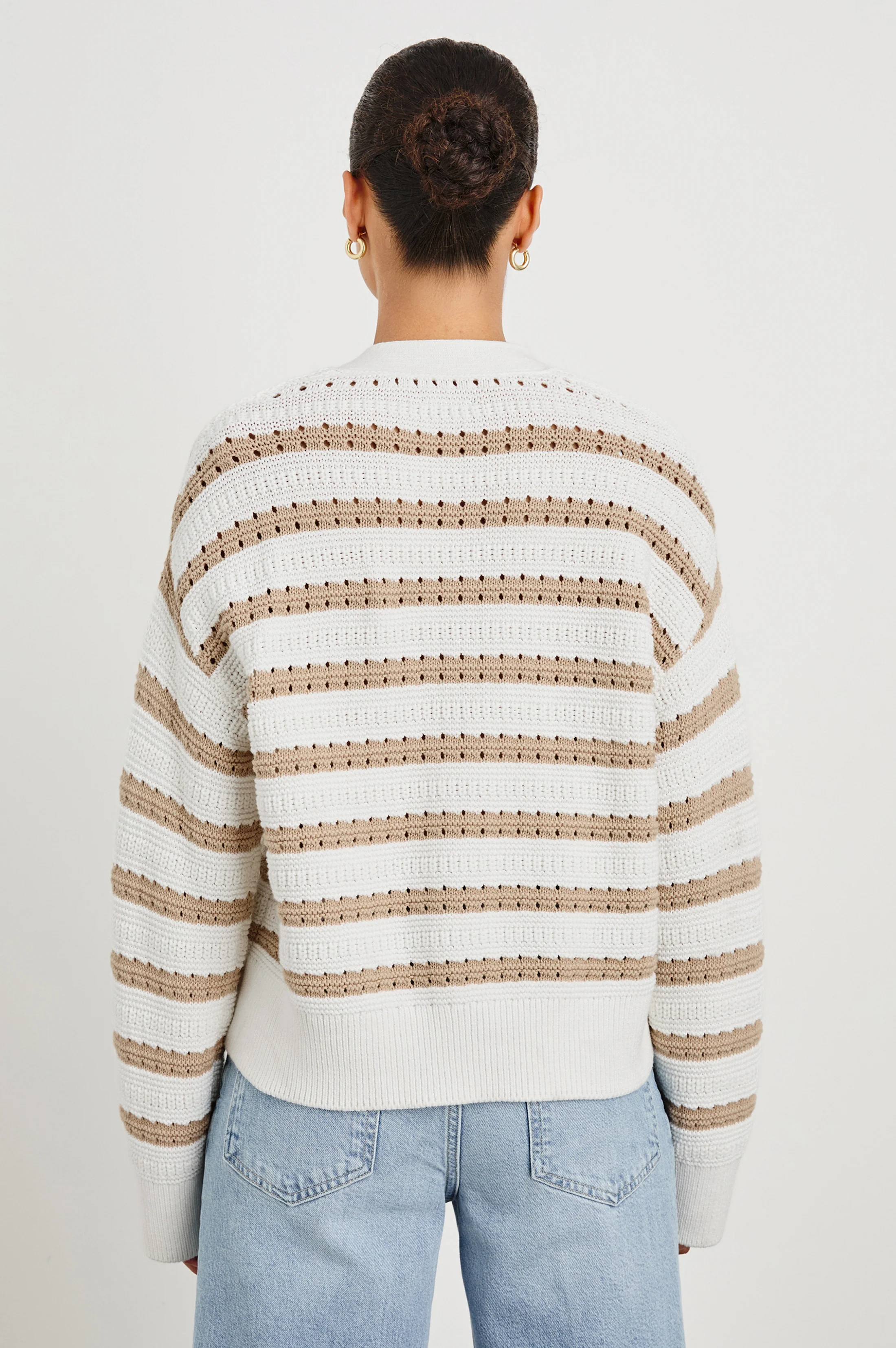 GENEVA CARDIGAN - IVORY OAT STRIPE - Image 5