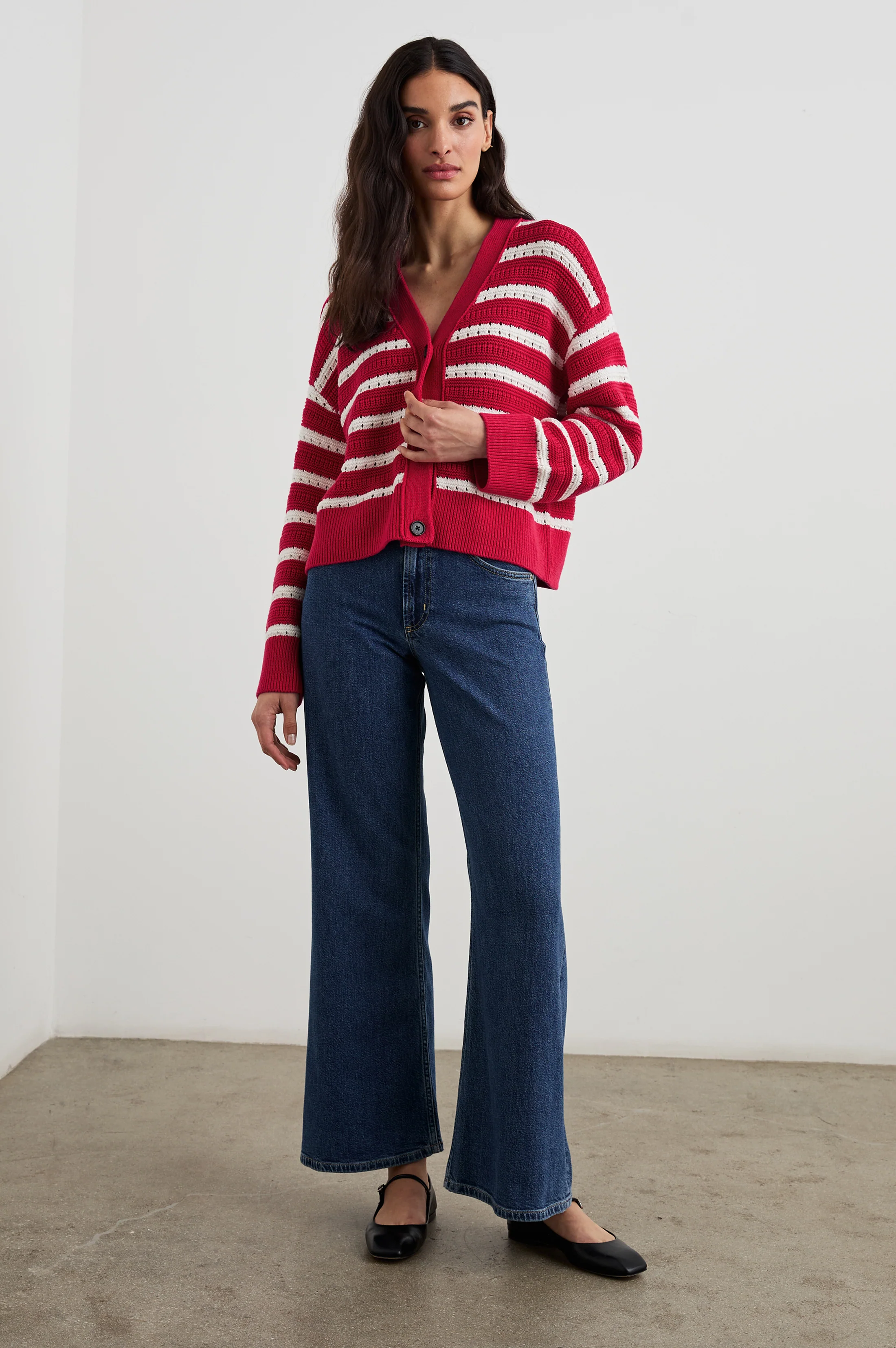 GENEVA CARDIGAN - PINK STRIPE - Image 3
