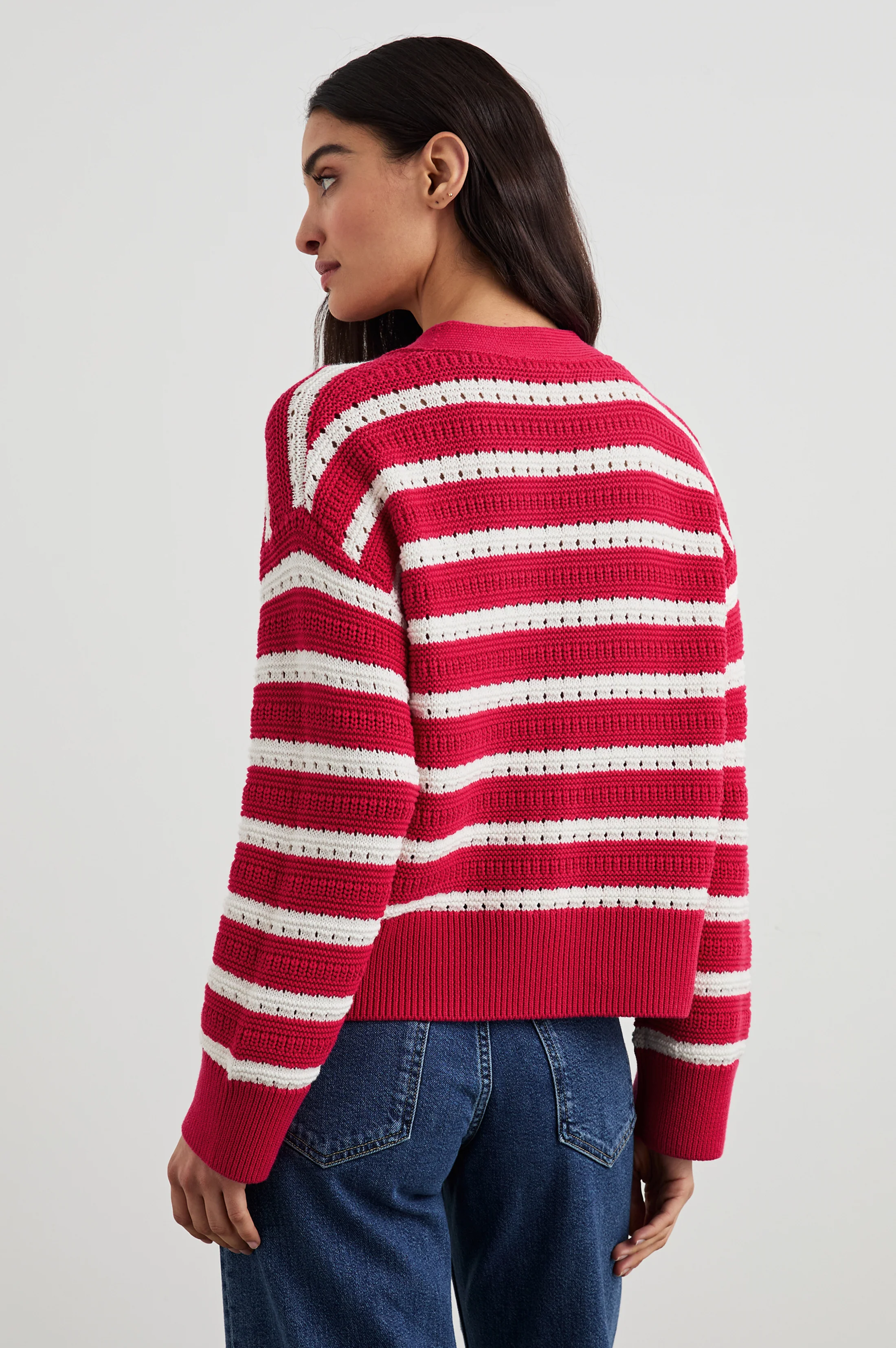 GENEVA CARDIGAN - PINK STRIPE - Image 5