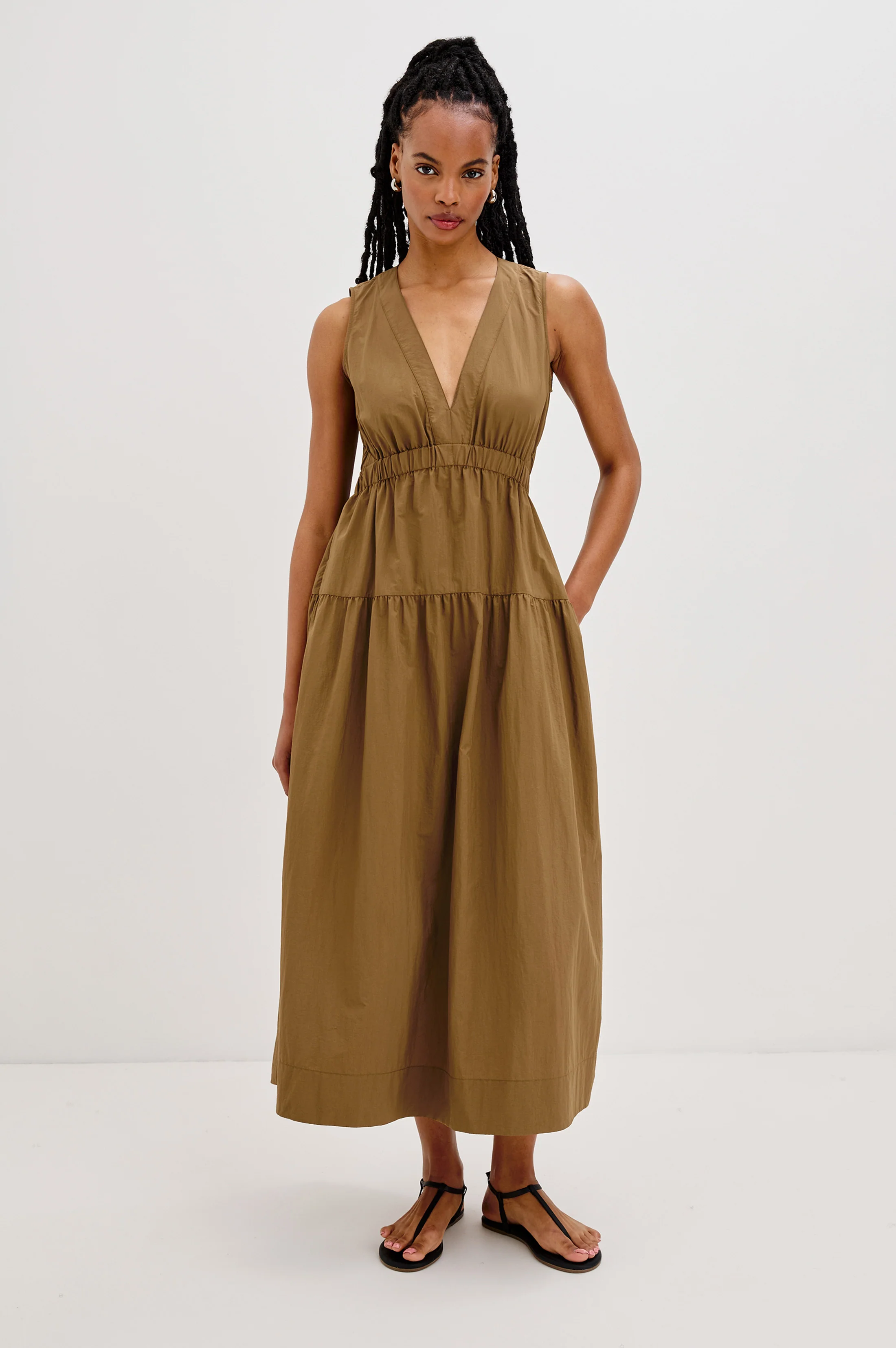 GENEVIEVE DRESS - SEPIA