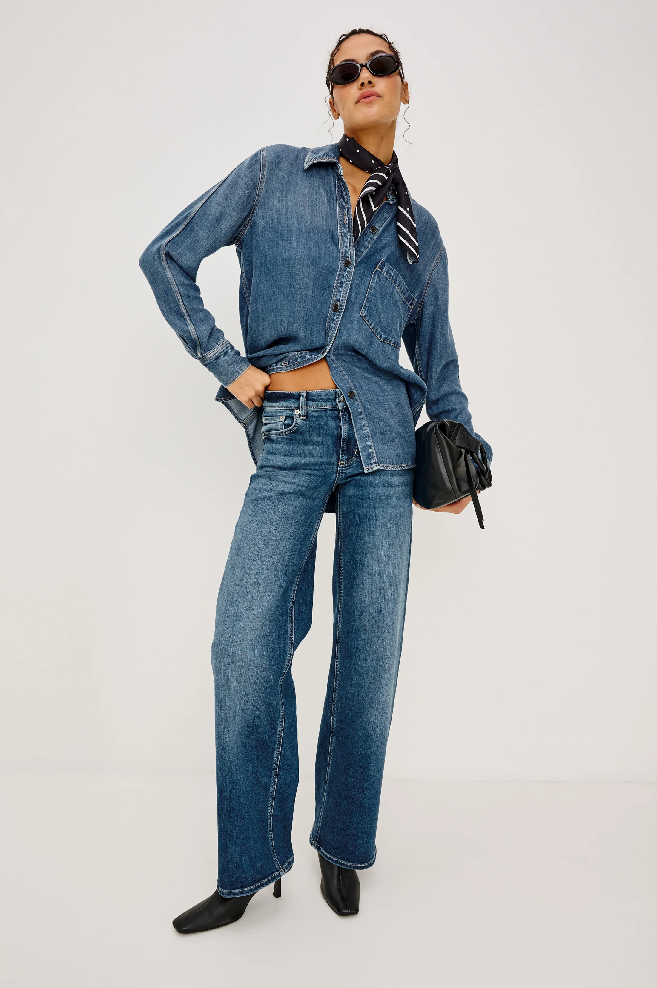 GETTY LOW RISE WIDE LEG - LAGOON