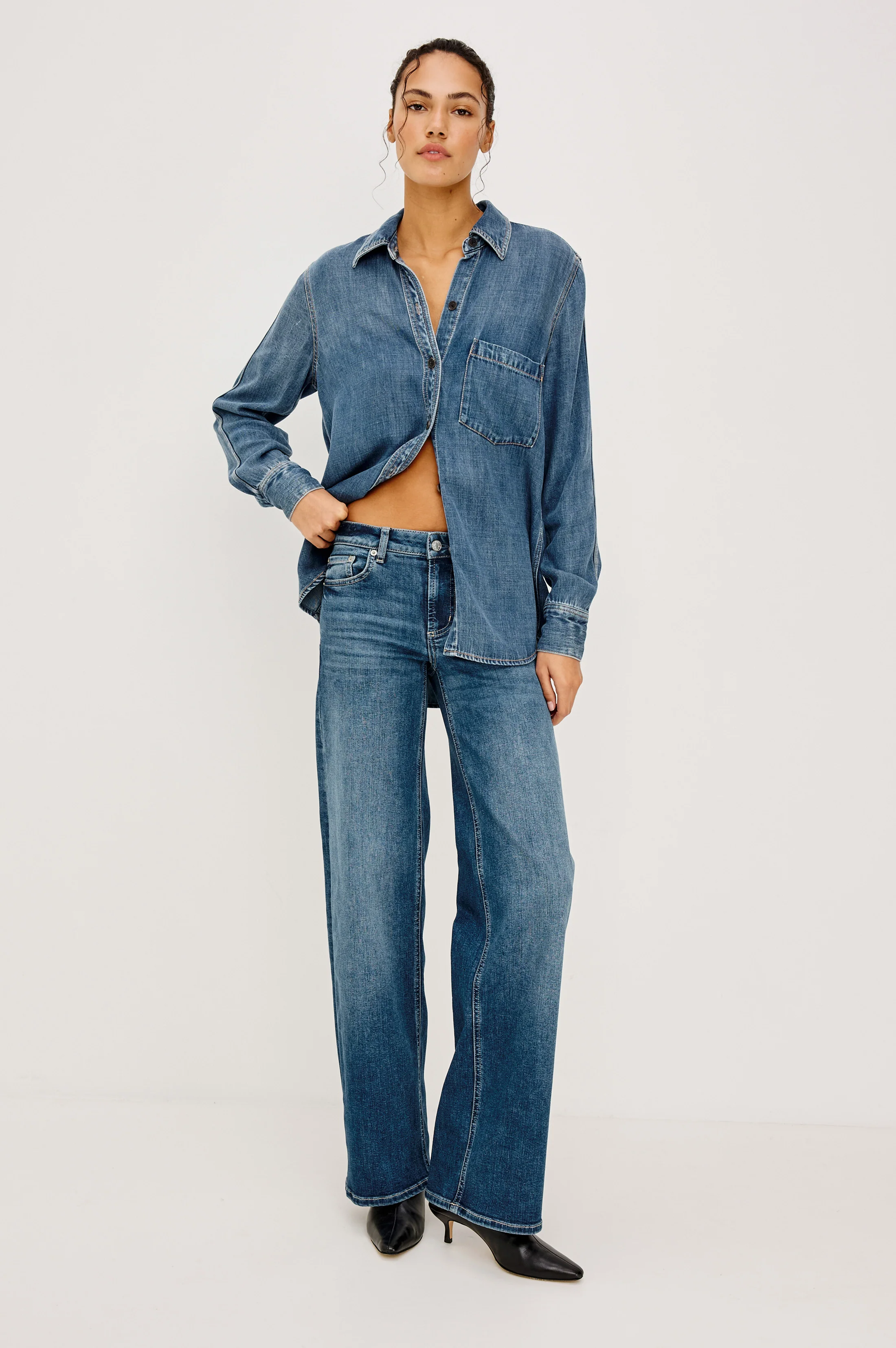 GETTY LOW RISE WIDE LEG - LAGOON - Image 3