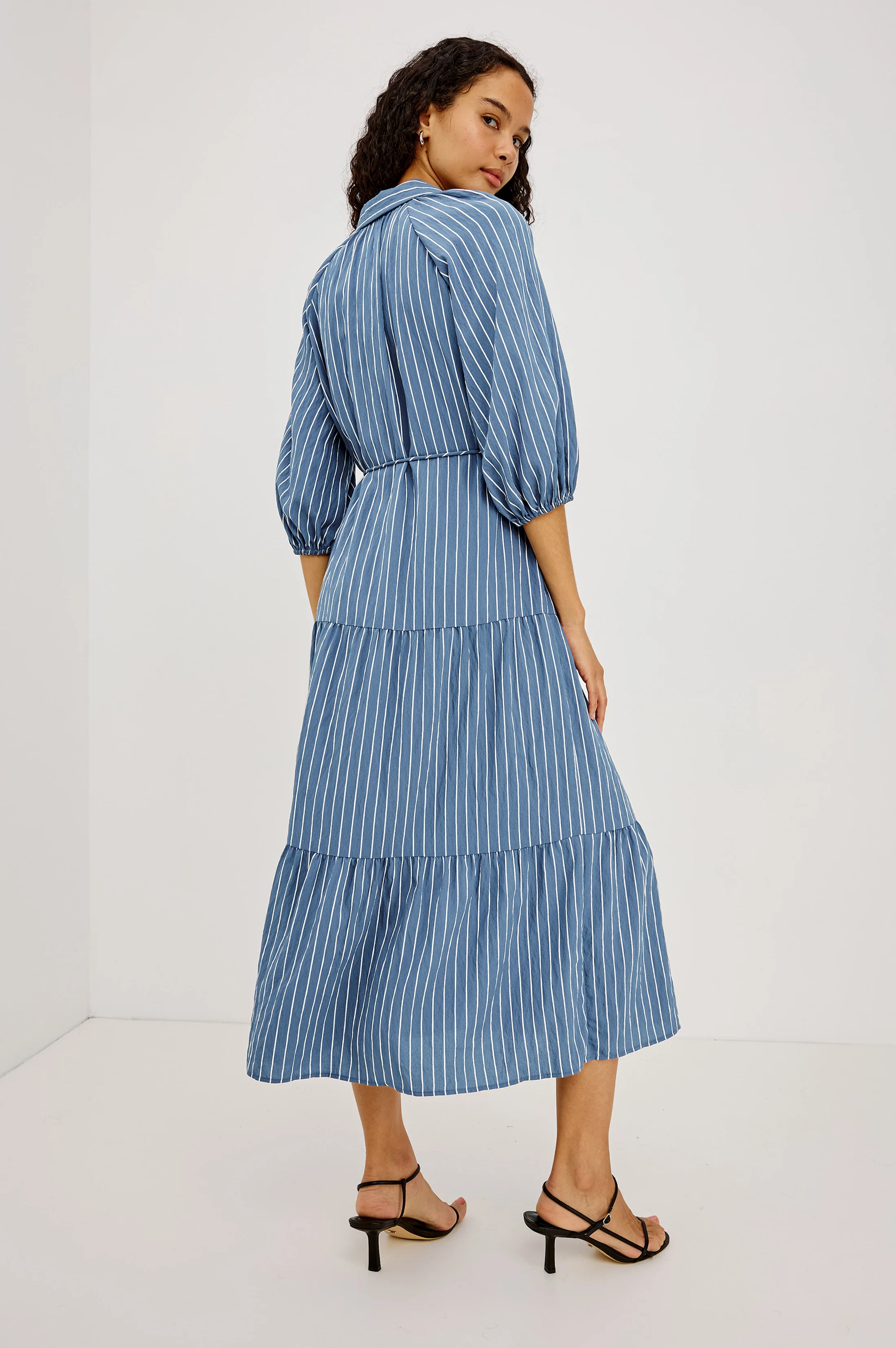 JUNE DRESS - WASHED INDIGO STRIPE - Image 5