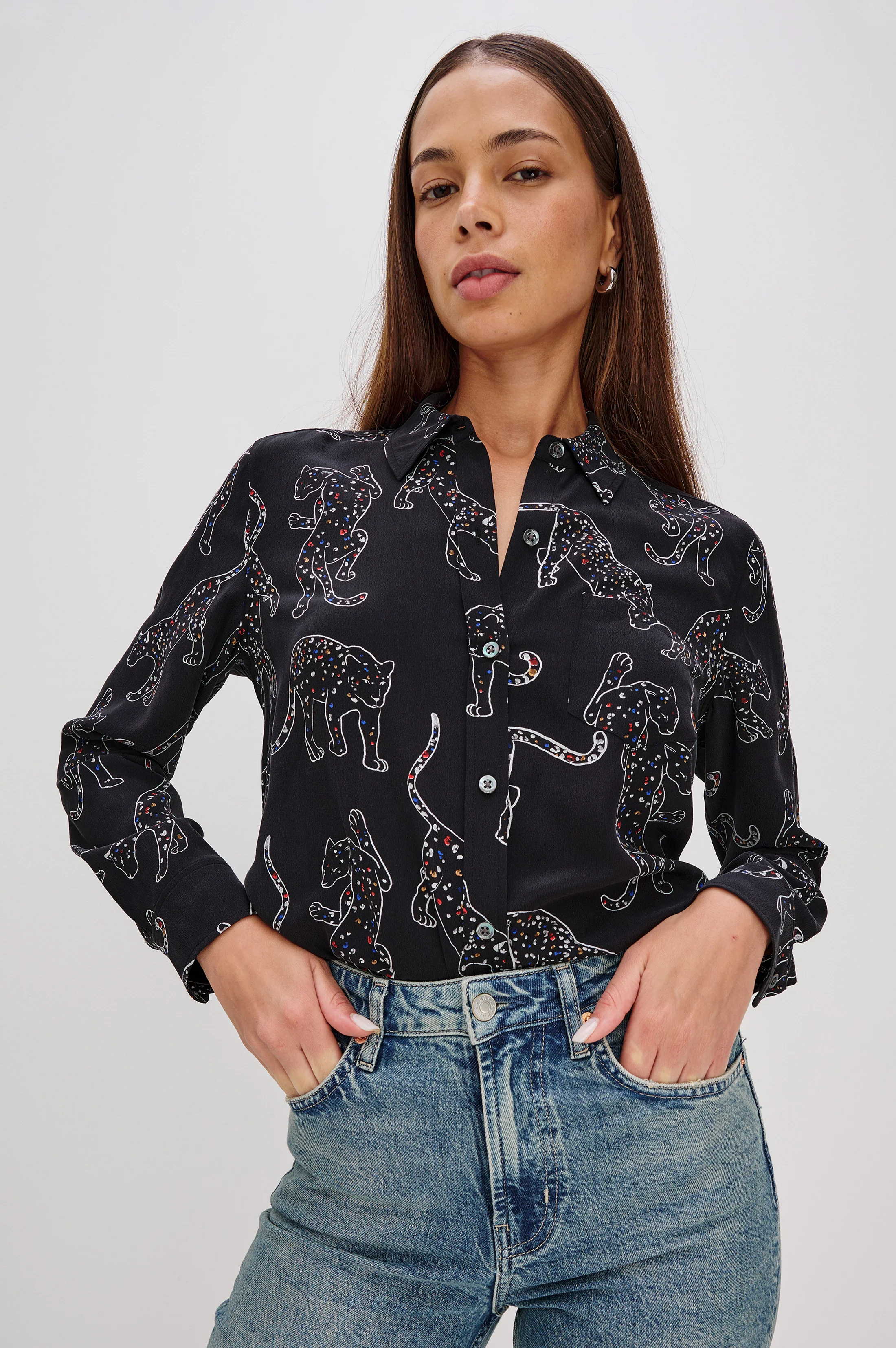 KATE SHIRT - BLACK JAGUARS
