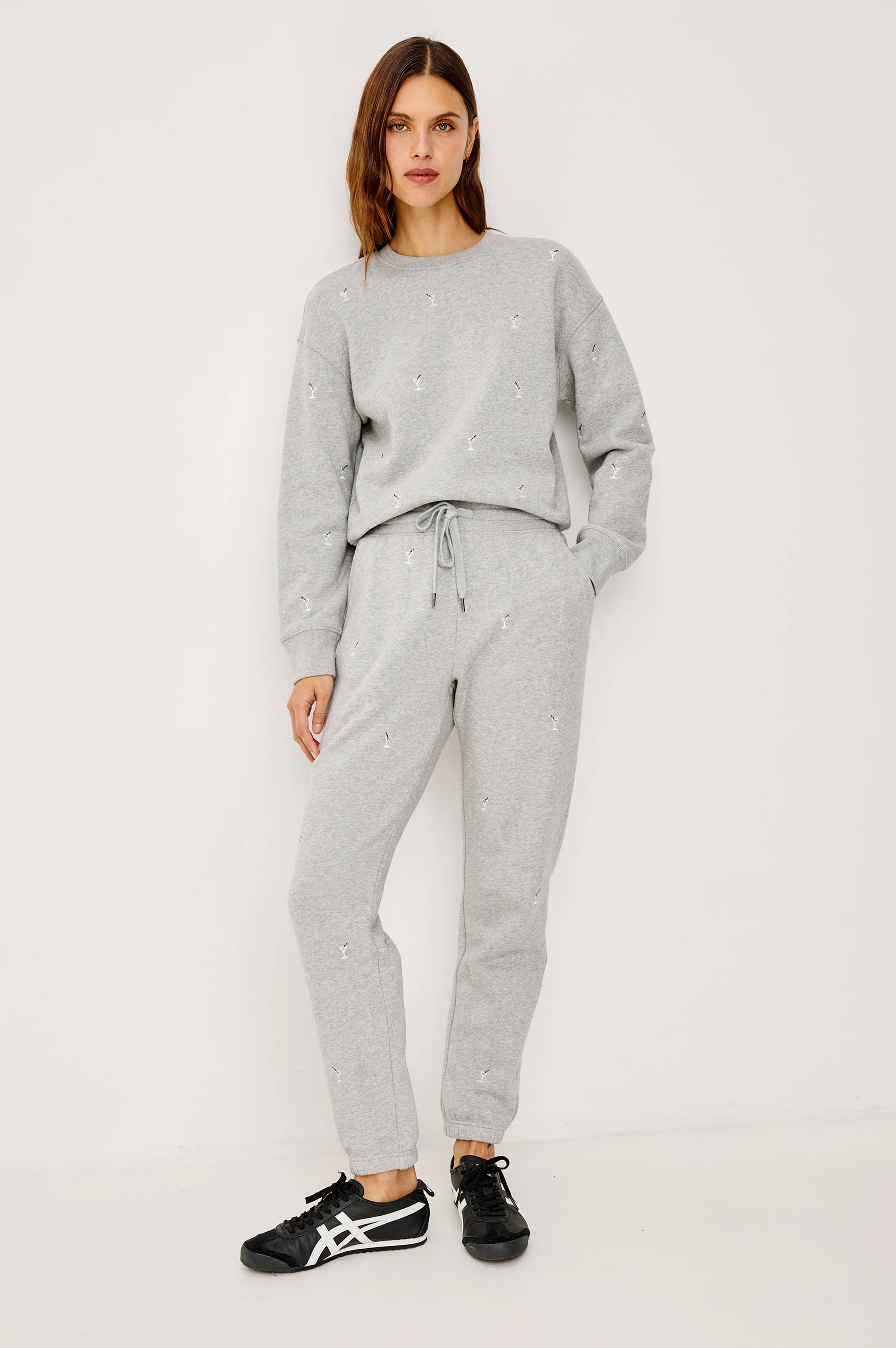 KINGSTON SWEATPANT - HEATHER GREY MARTINI EMBROIDERY