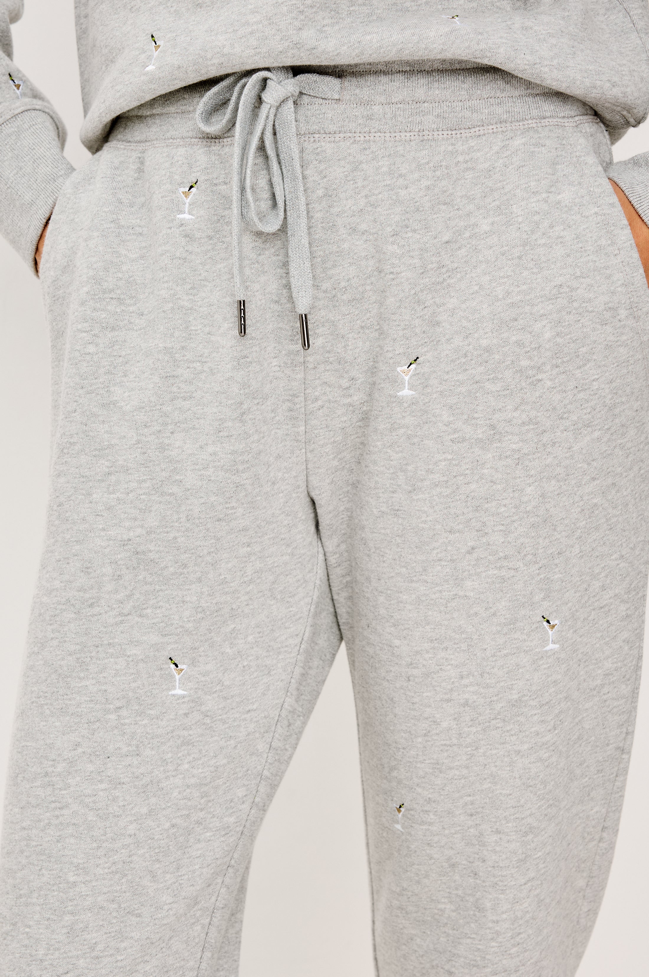 KINGSTON SWEATPANT - HEATHER GREY MARTINI EMBROIDERY - Image 4