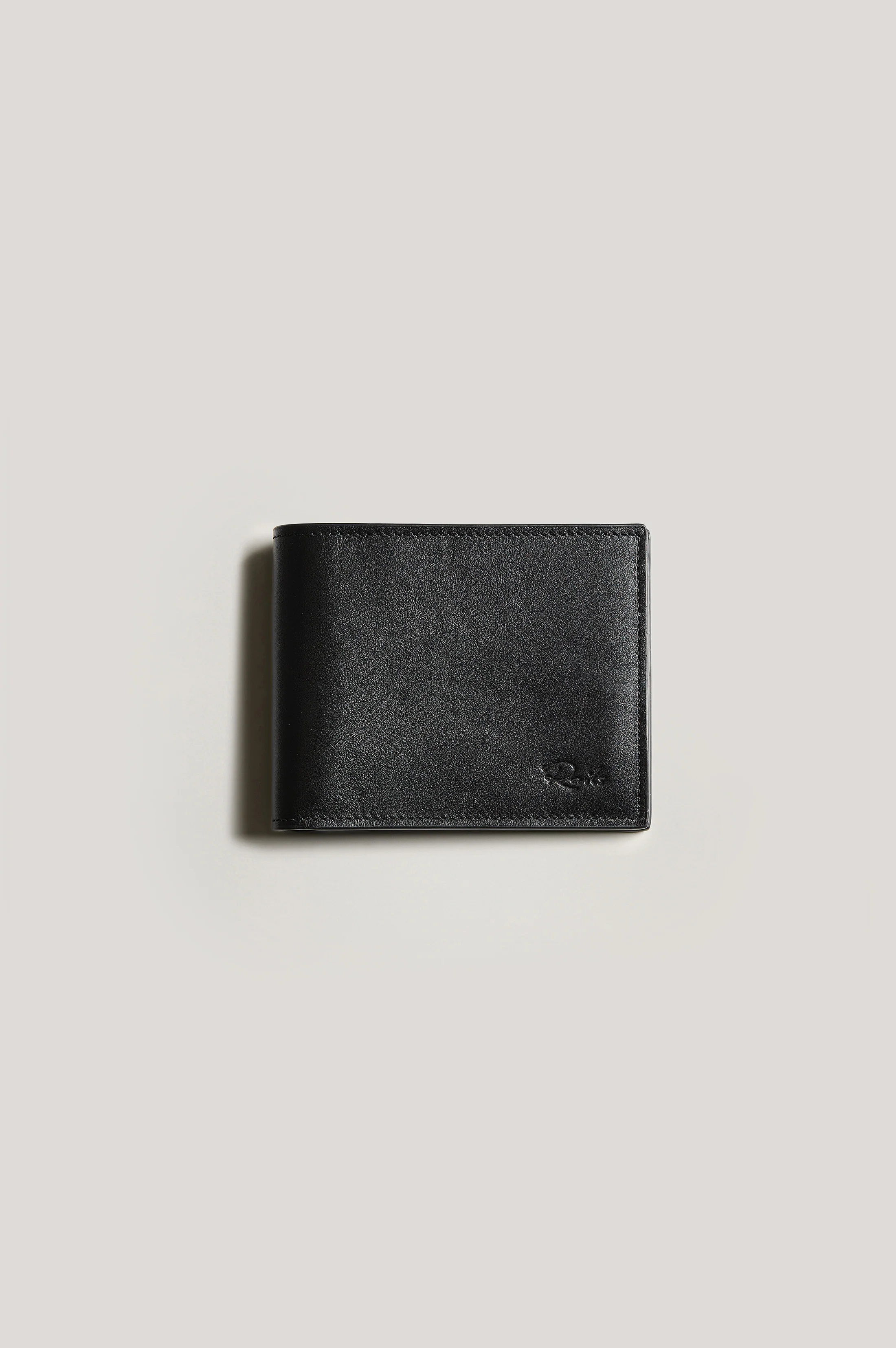 LEATHER BILLFOLD WALLET - BLACK