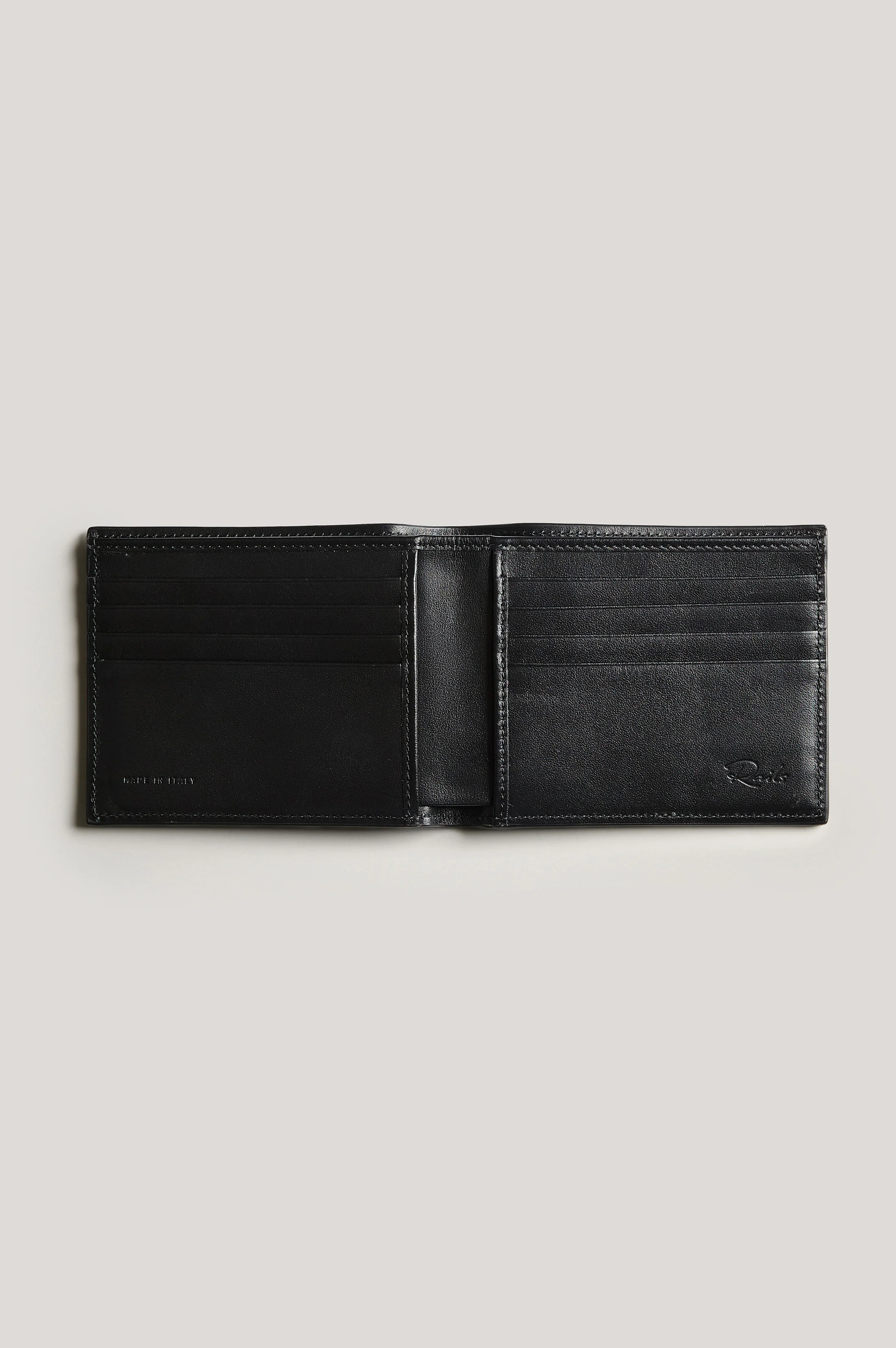 LEATHER BILLFOLD WALLET - BLACK - Image 2