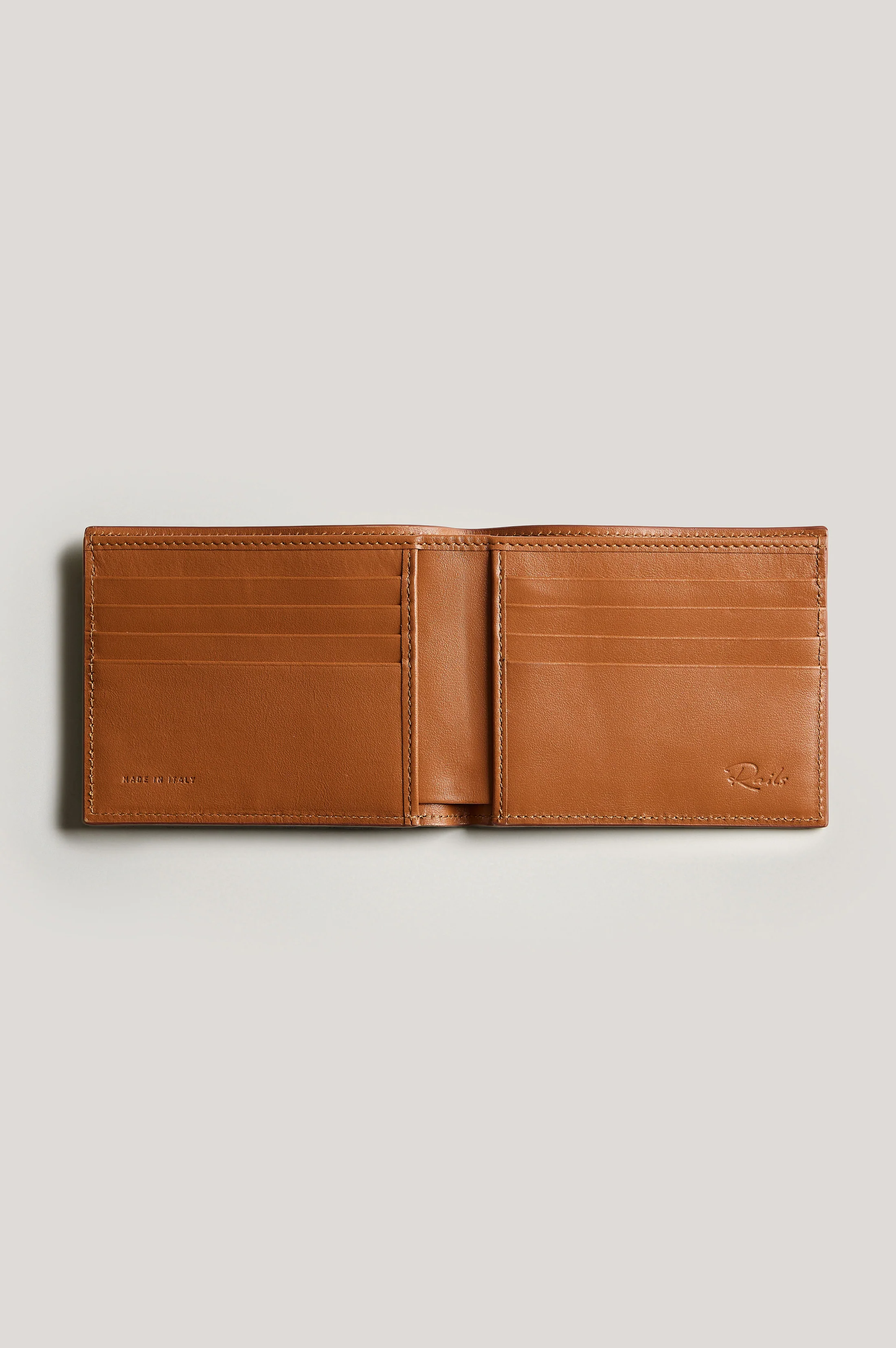 LEATHER BILLFOLD WALLET - COGNAC - Image 2