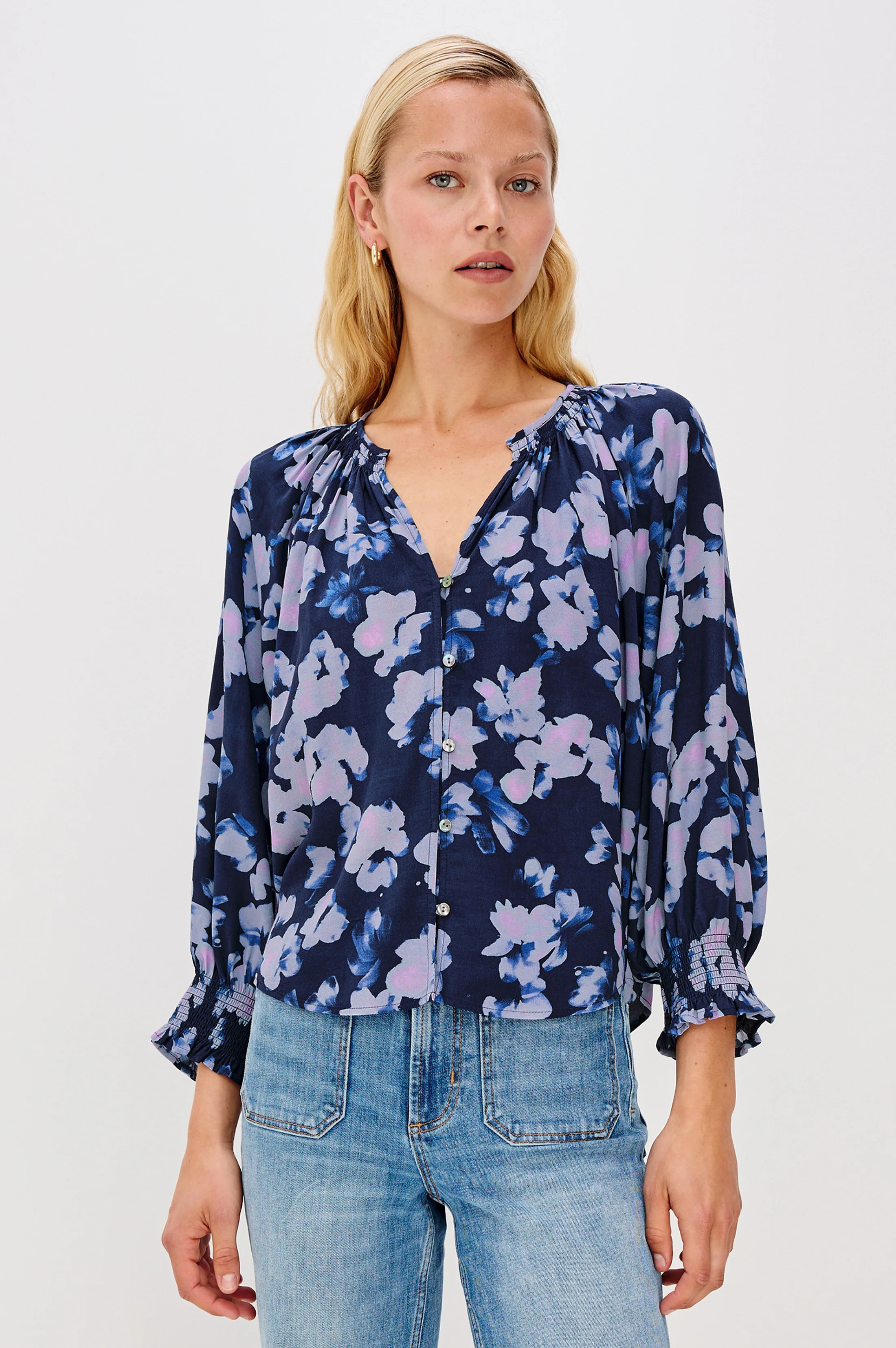 MARIAH SHIRT - MIDNIGHT PEONY