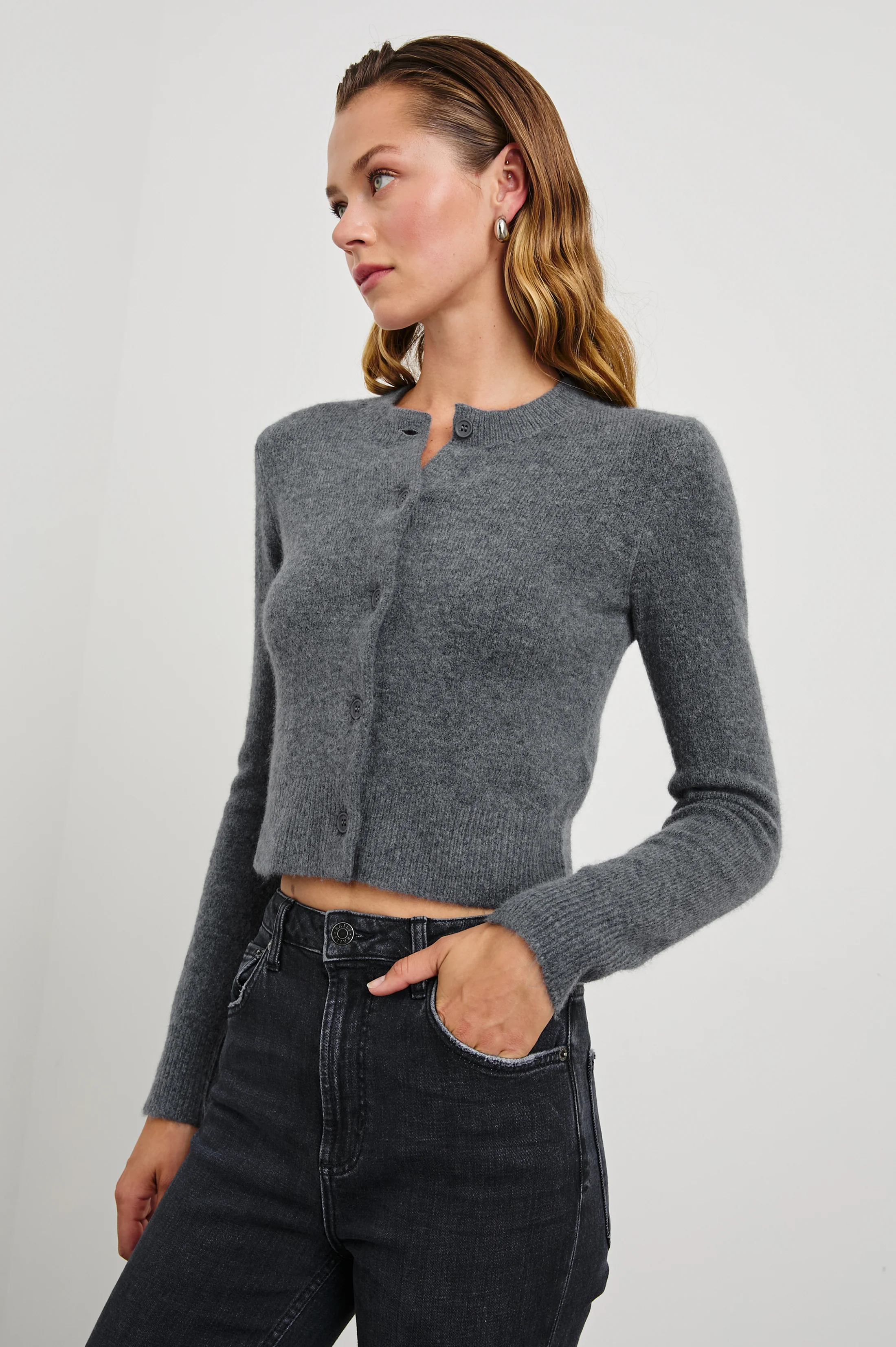MATILDA CARDIGAN - CHARCOAL - Image 10