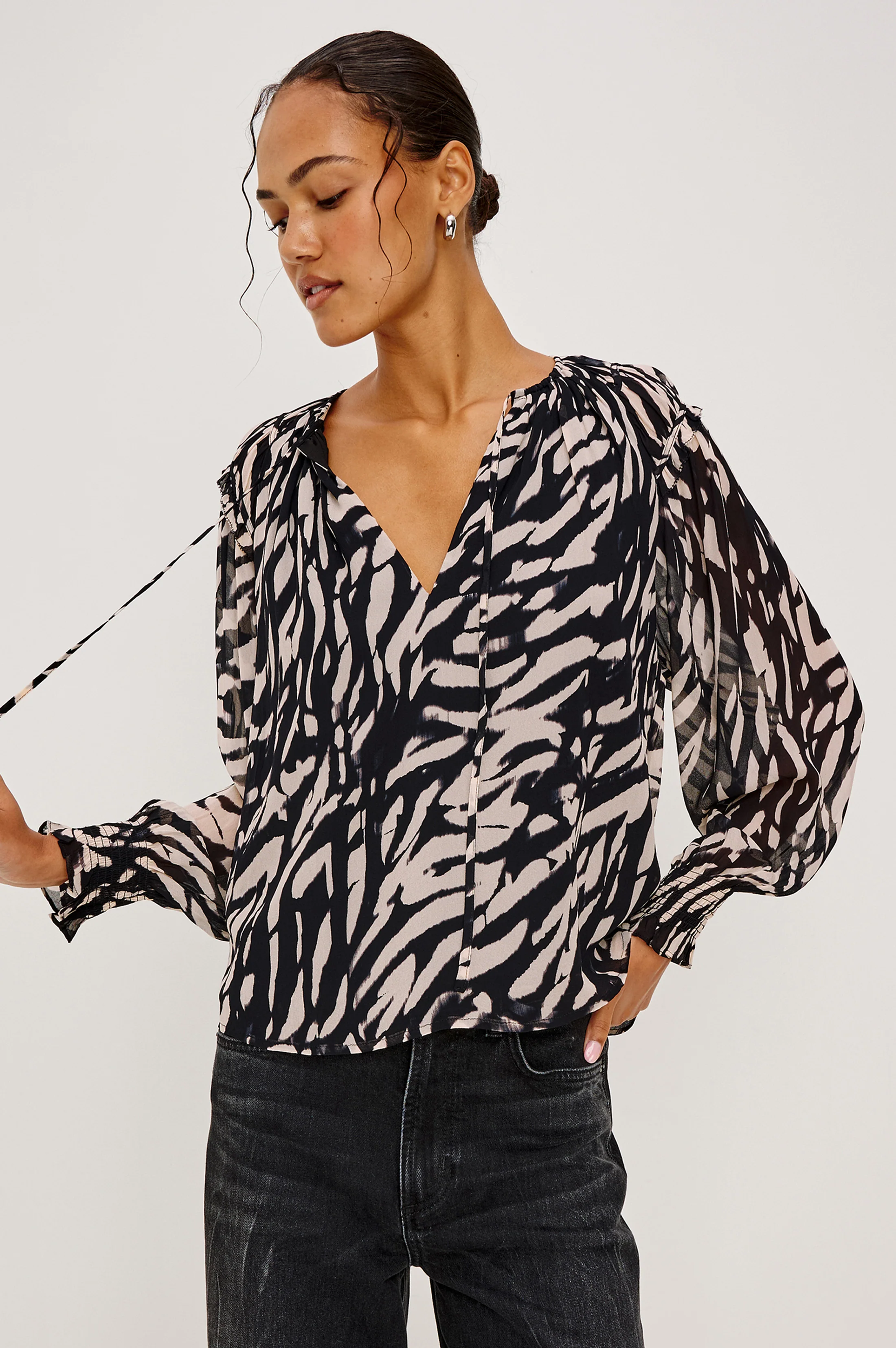 MIRNA TOP - IVORY TIGER STRIPE - Image 3