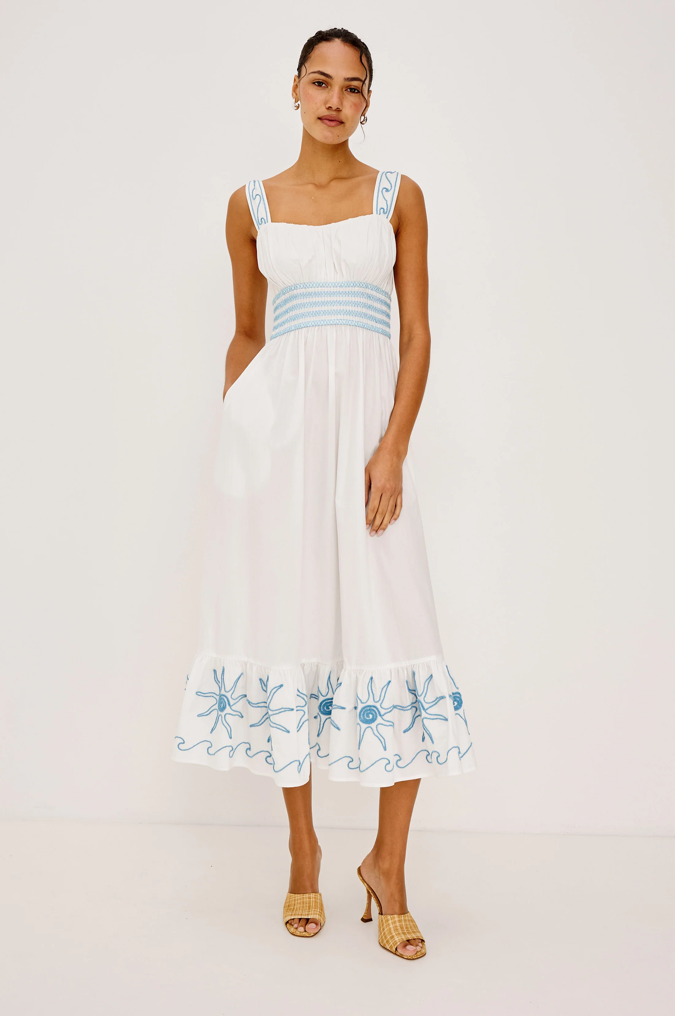 MOIRA DRESS - BLUE SOUTACHE SUNS - Image 3