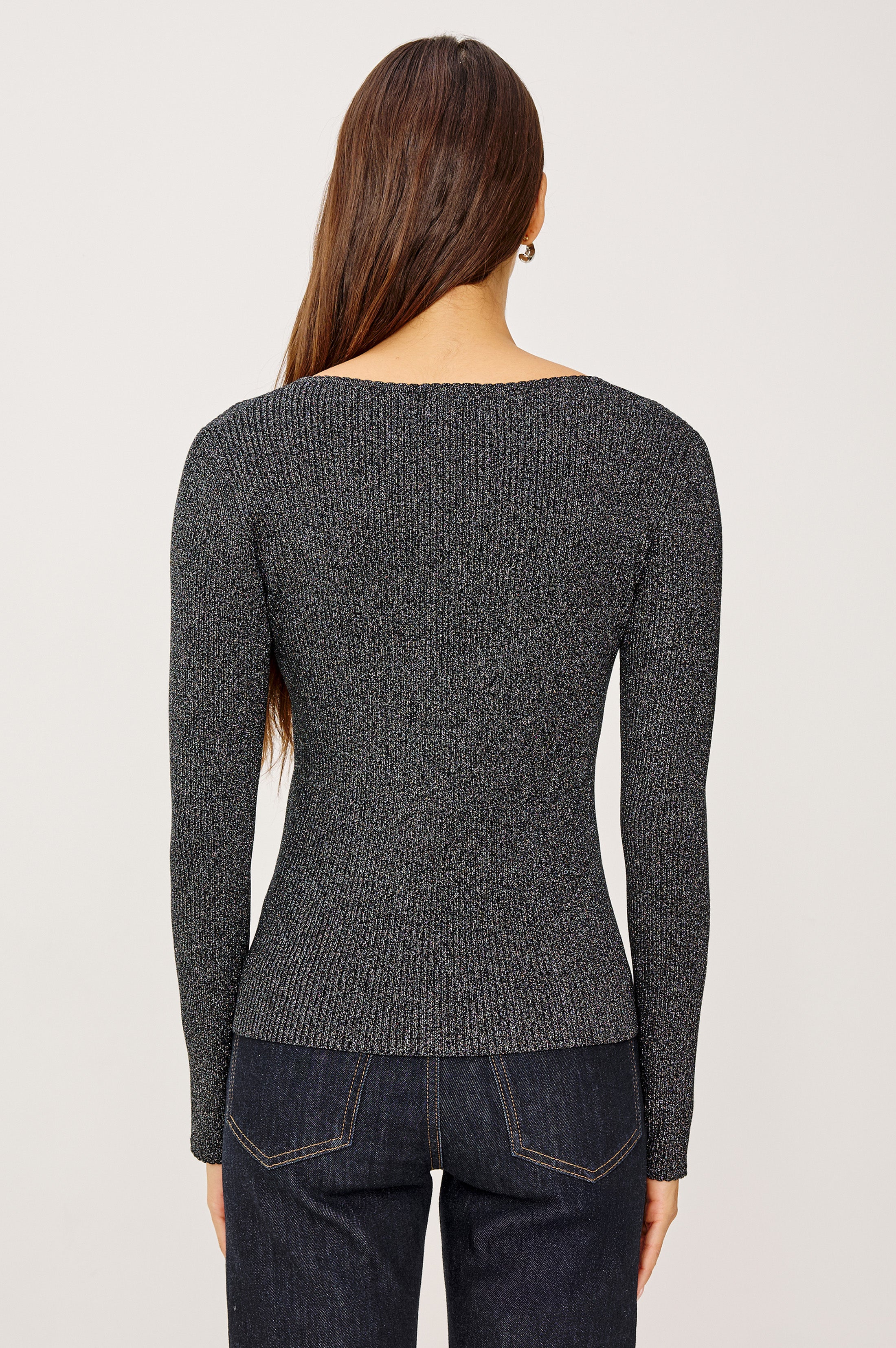 PAULINA SWEATER - GUNMETAL LUREX - Image 5