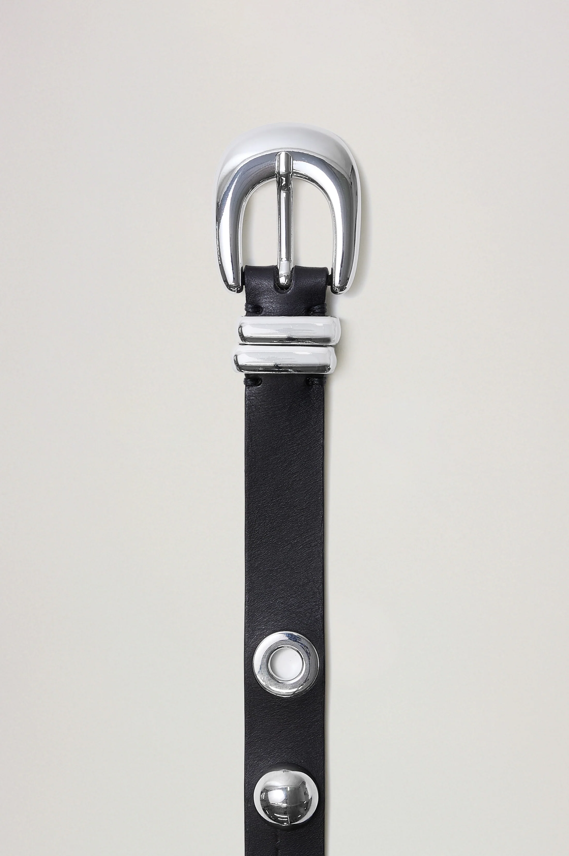 PRESLEY BELT - BLACK SILVER STUDDED