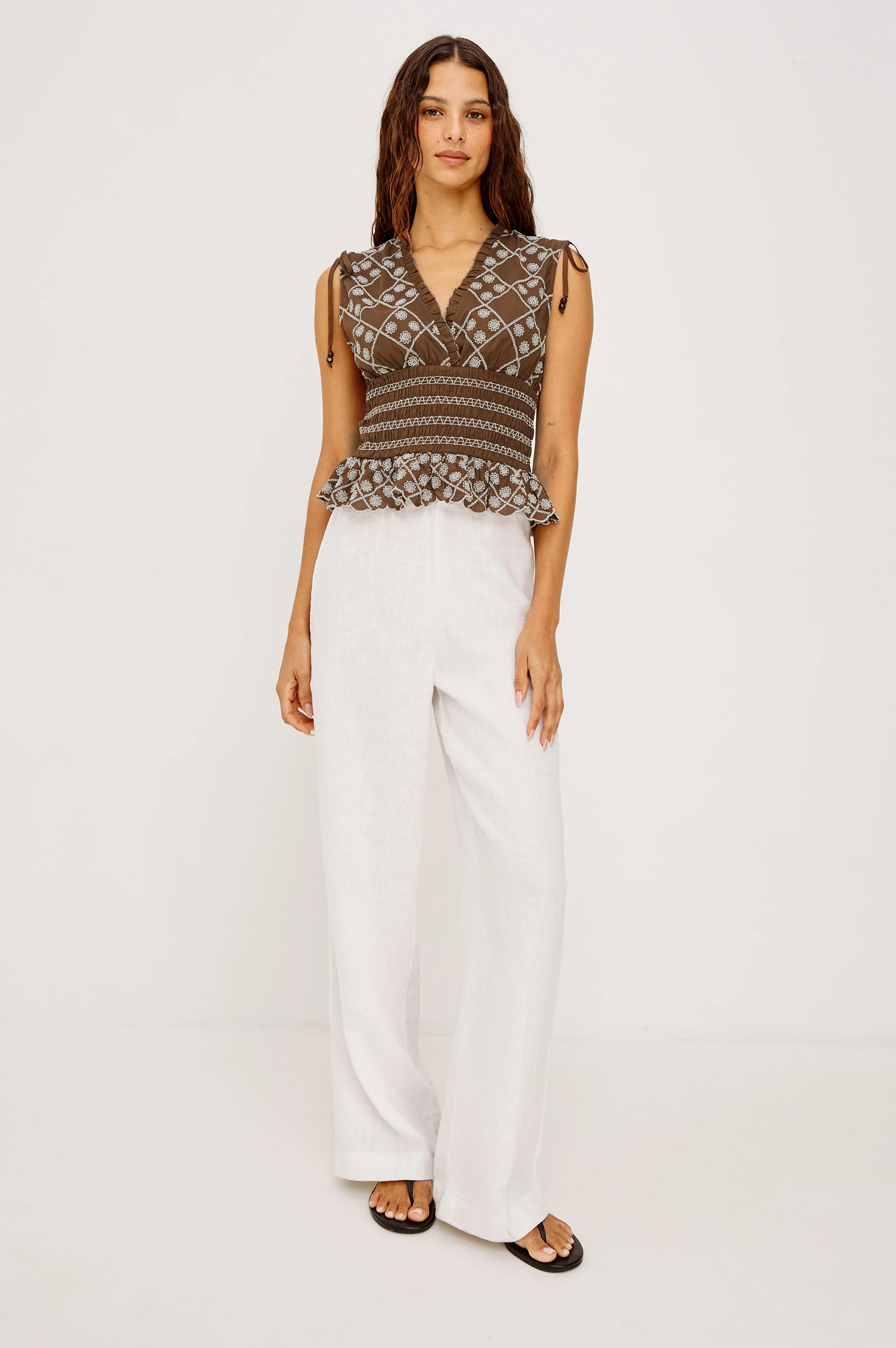RIZZO TOP - COCOA DAISY EMBROIDERY - Image 3