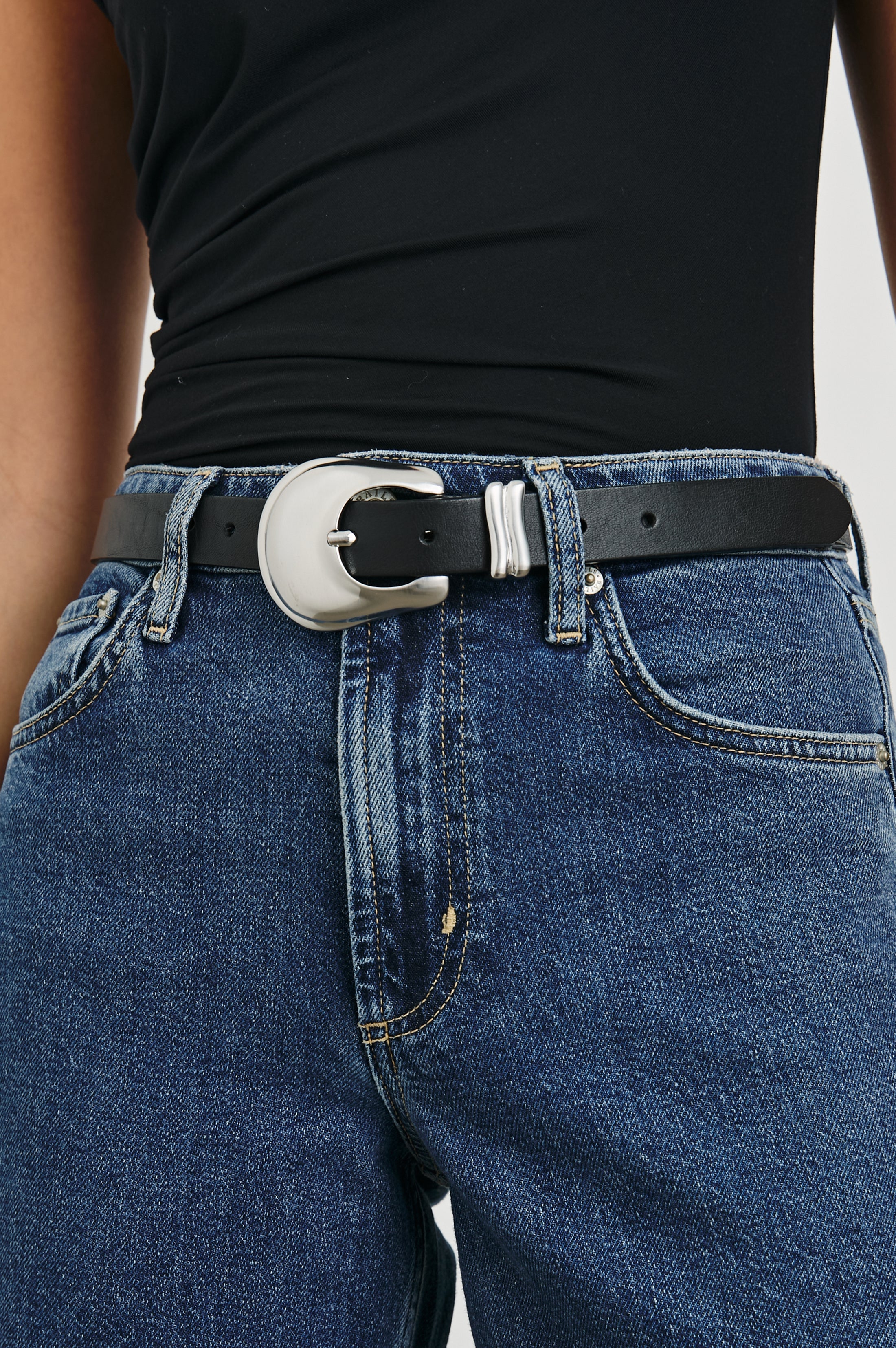 RODEO BELT - BLACK SILVER - Image 2