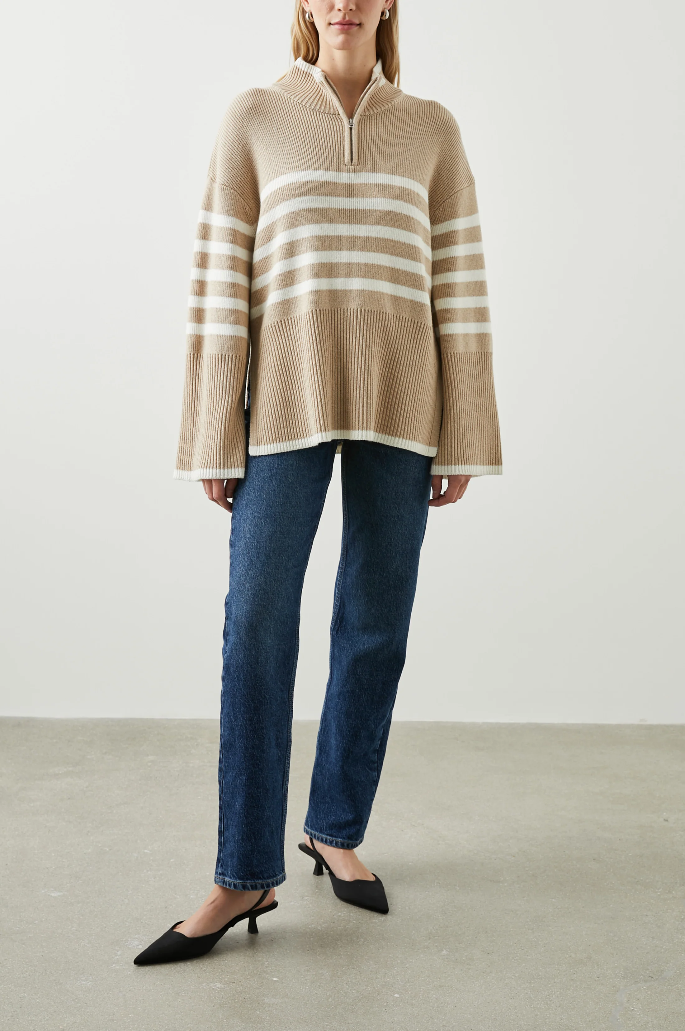 TESSA SWEATER - SAND STRIPE - Image 3