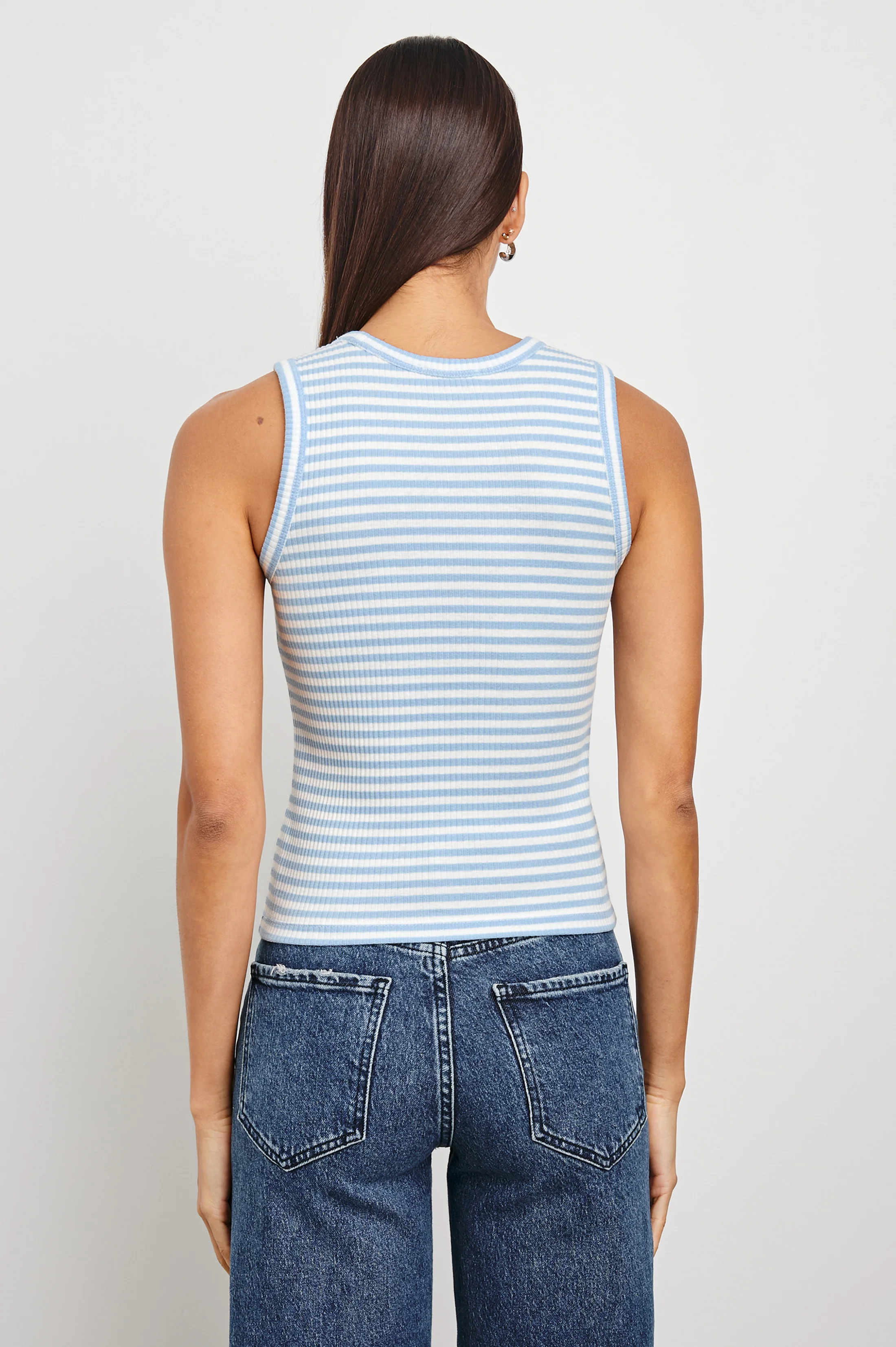 THE RACER TANK - CHAMBRAY BLUE STRIPE - Image 5