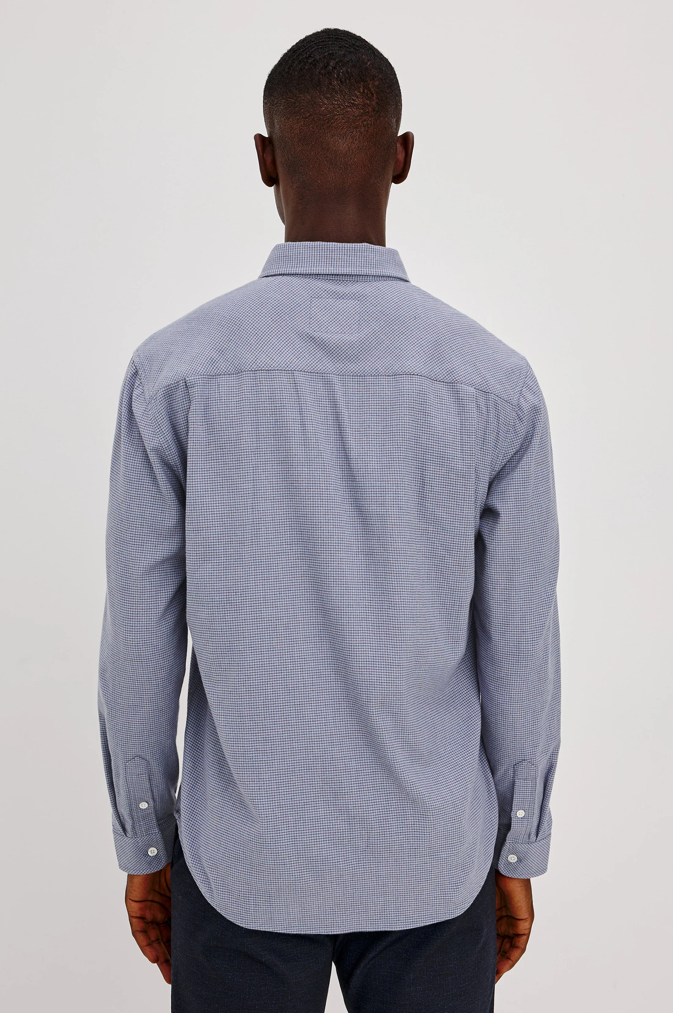 VANCE SHIRT - BLUE HEATHER GRID - Image 5